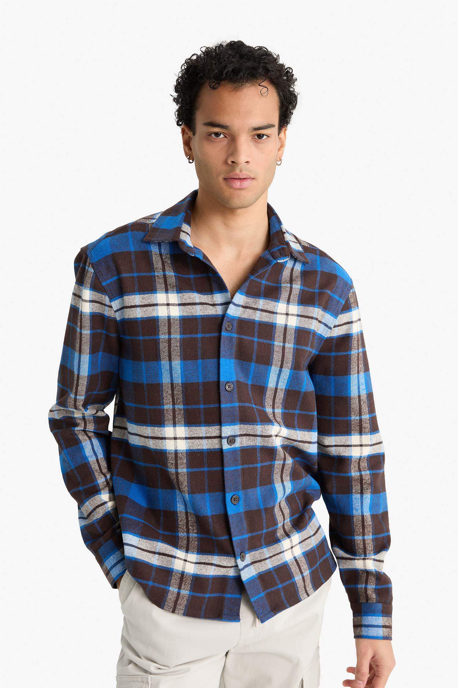 Regular Fit Polo Collar Lumberjack Long Sleeve Shirt