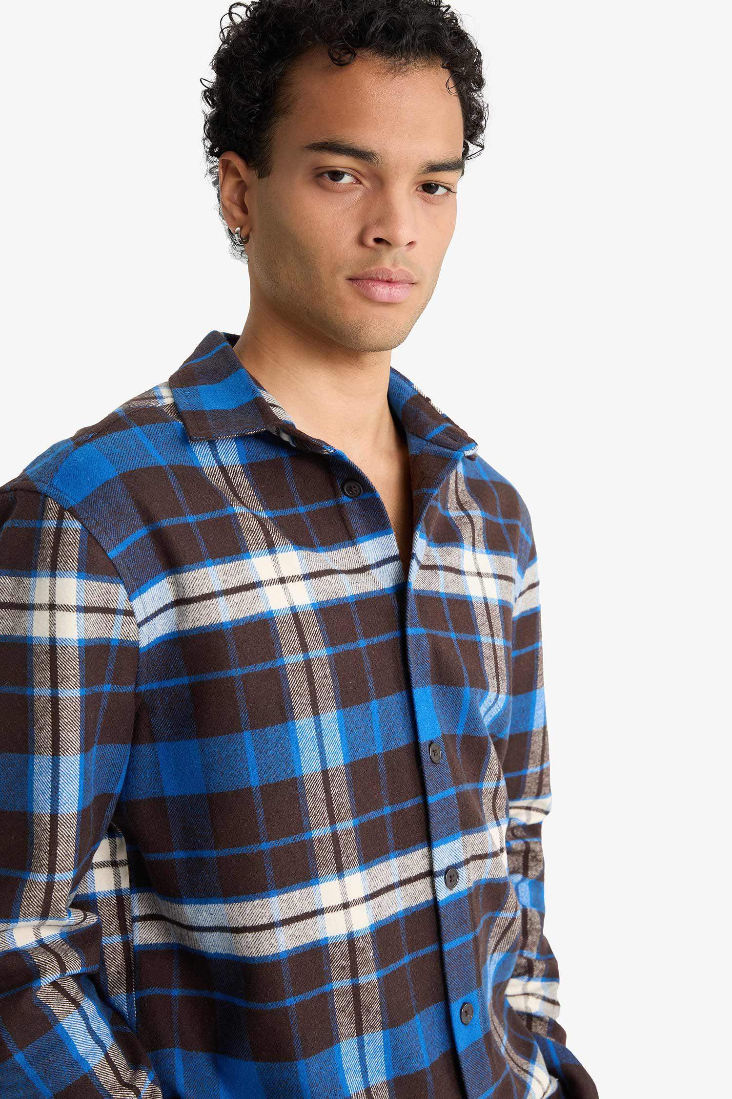 Regular Fit Polo Collar Lumberjack Long Sleeve Shirt