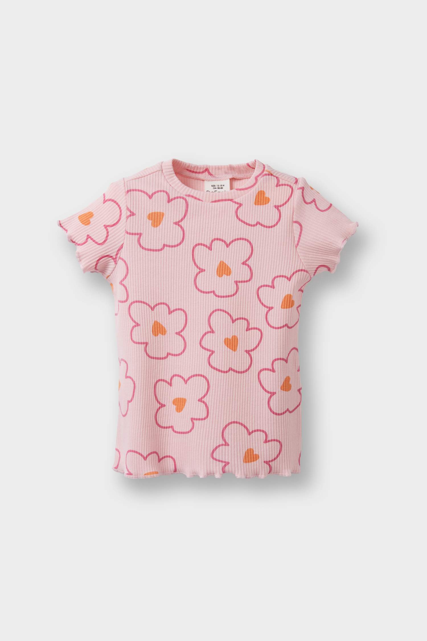 تيشيرت بيبي بناتي نص ردن مضلع فلورال قصة عادية