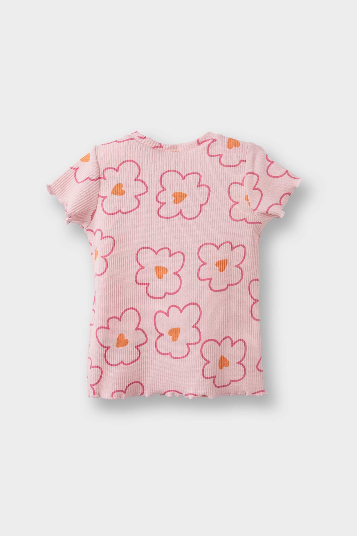 تيشيرت بيبي بناتي نص ردن مضلع فلورال قصة عادية