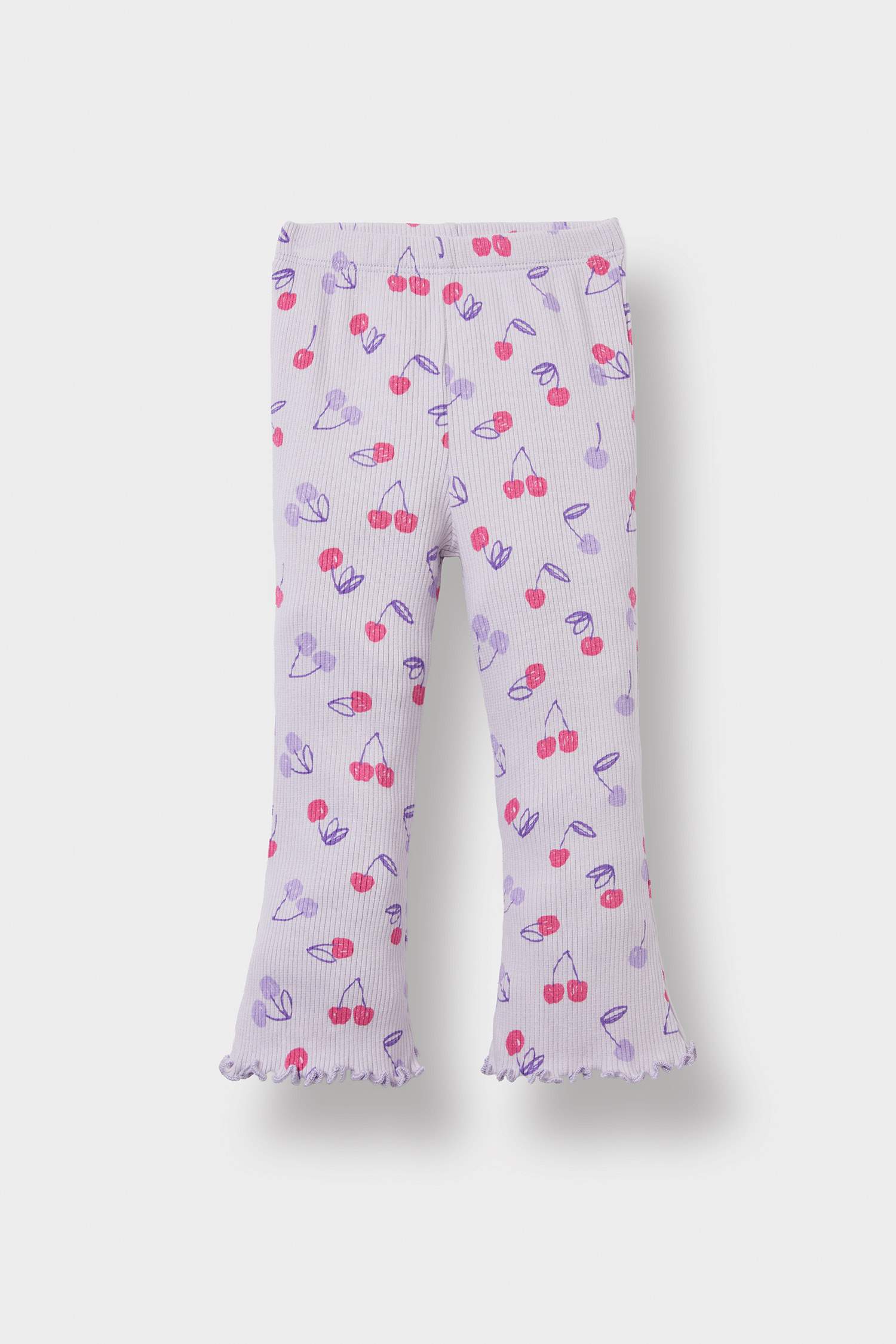 طقم بيبي بناتي تيشيرت وليجن مضلع قصة عادية - قطعتين