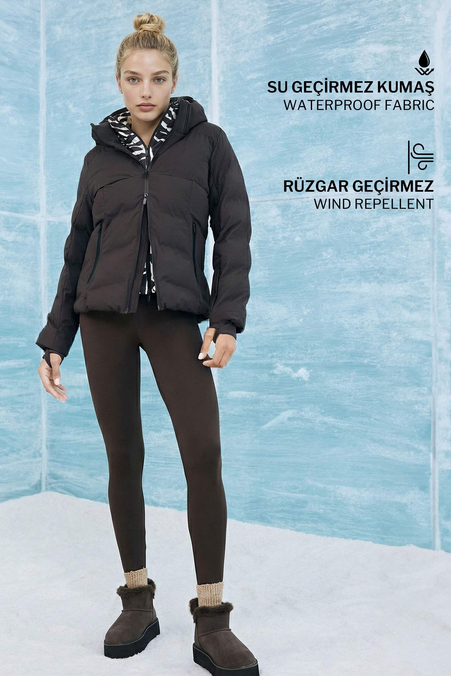 قصة عادية بغطاء للرأس مقاوم للماء