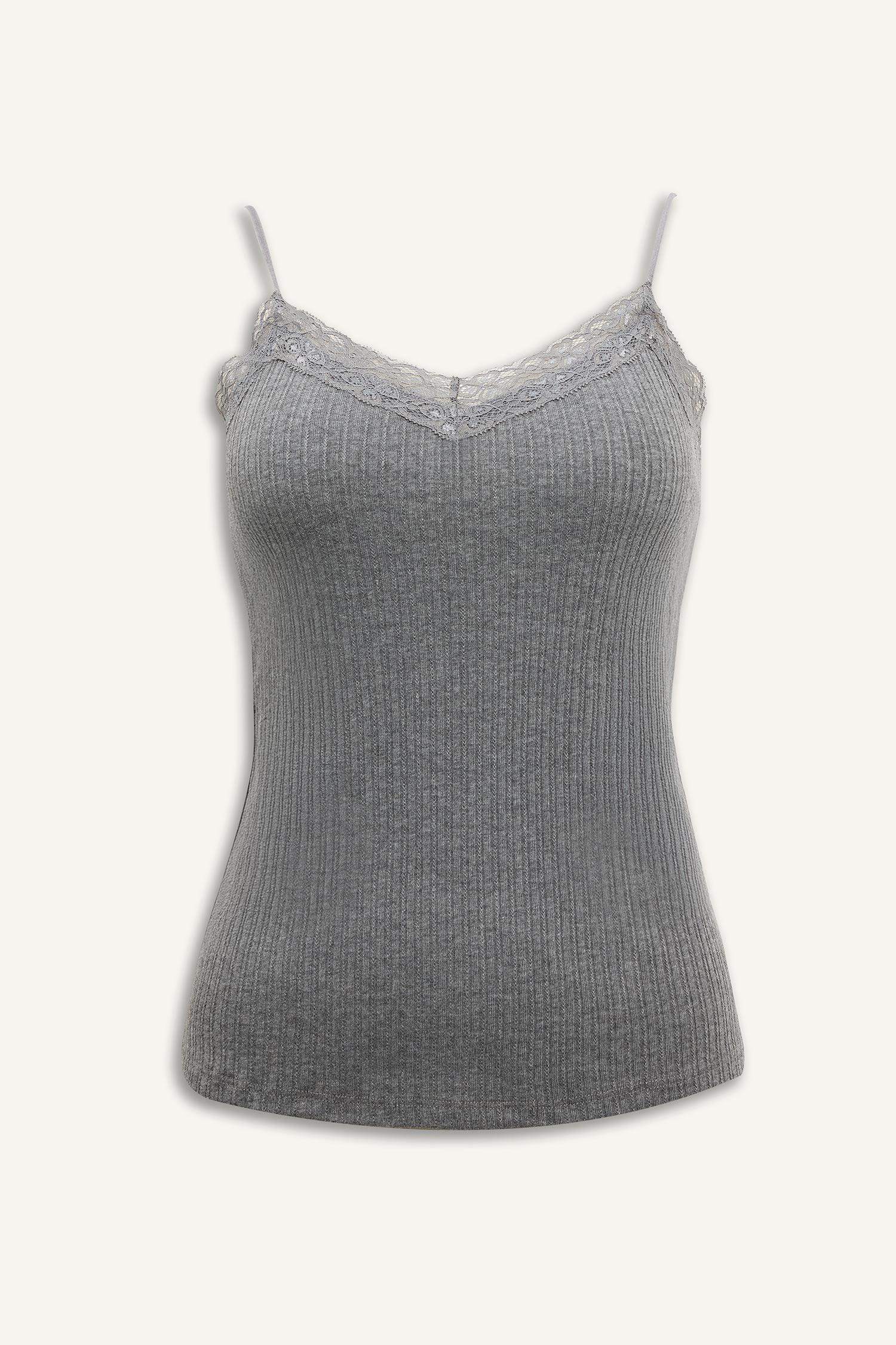 Dantel Detaylı Ribana Atlet-Fall in Love 