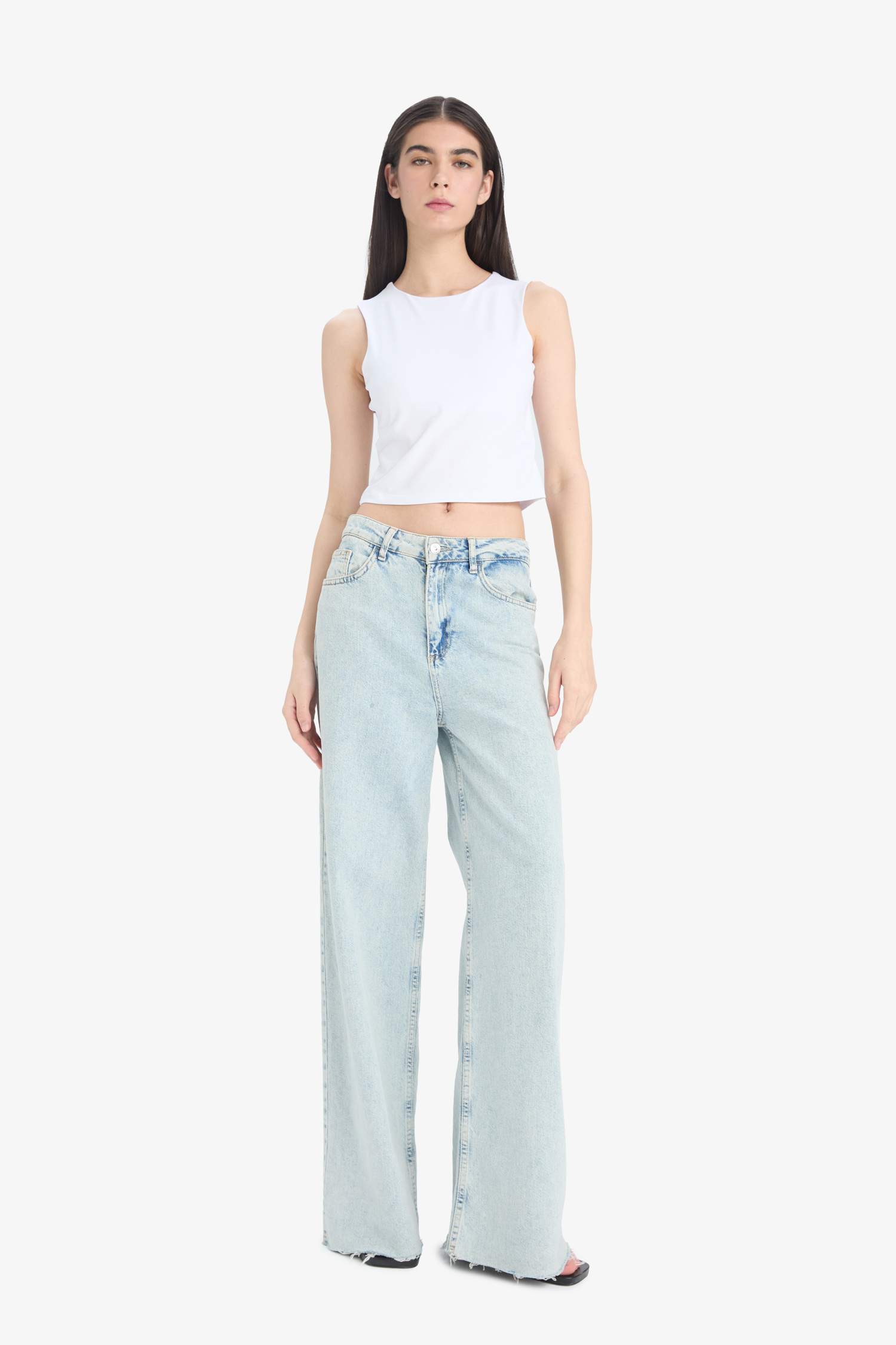 Regular Fit Basic Düz Bisiklet Yaka Beyaz Atlet