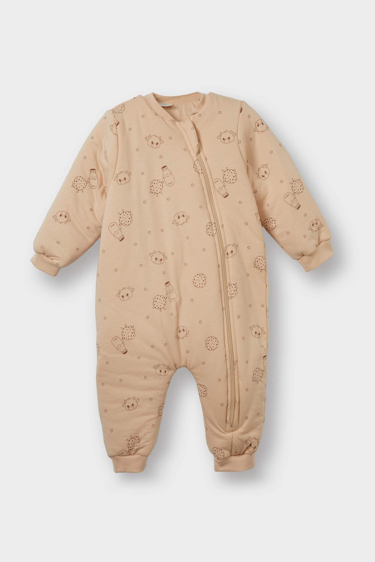 Erkek Bebek 2,5 Tog Elyaf Süt Baskılı Penye Tulum