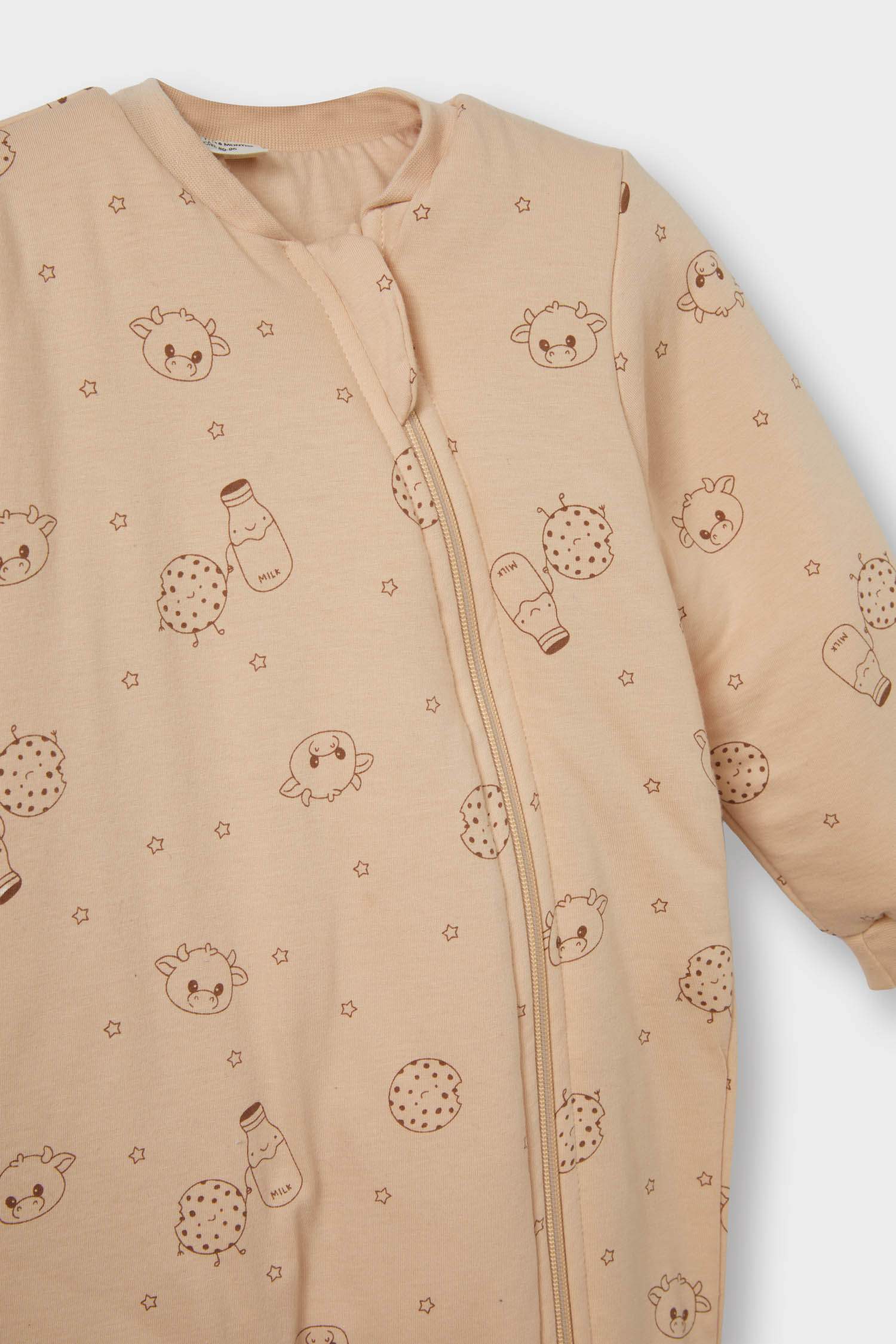 Erkek Bebek 2,5 Tog Elyaf Süt Baskılı Penye Tulum