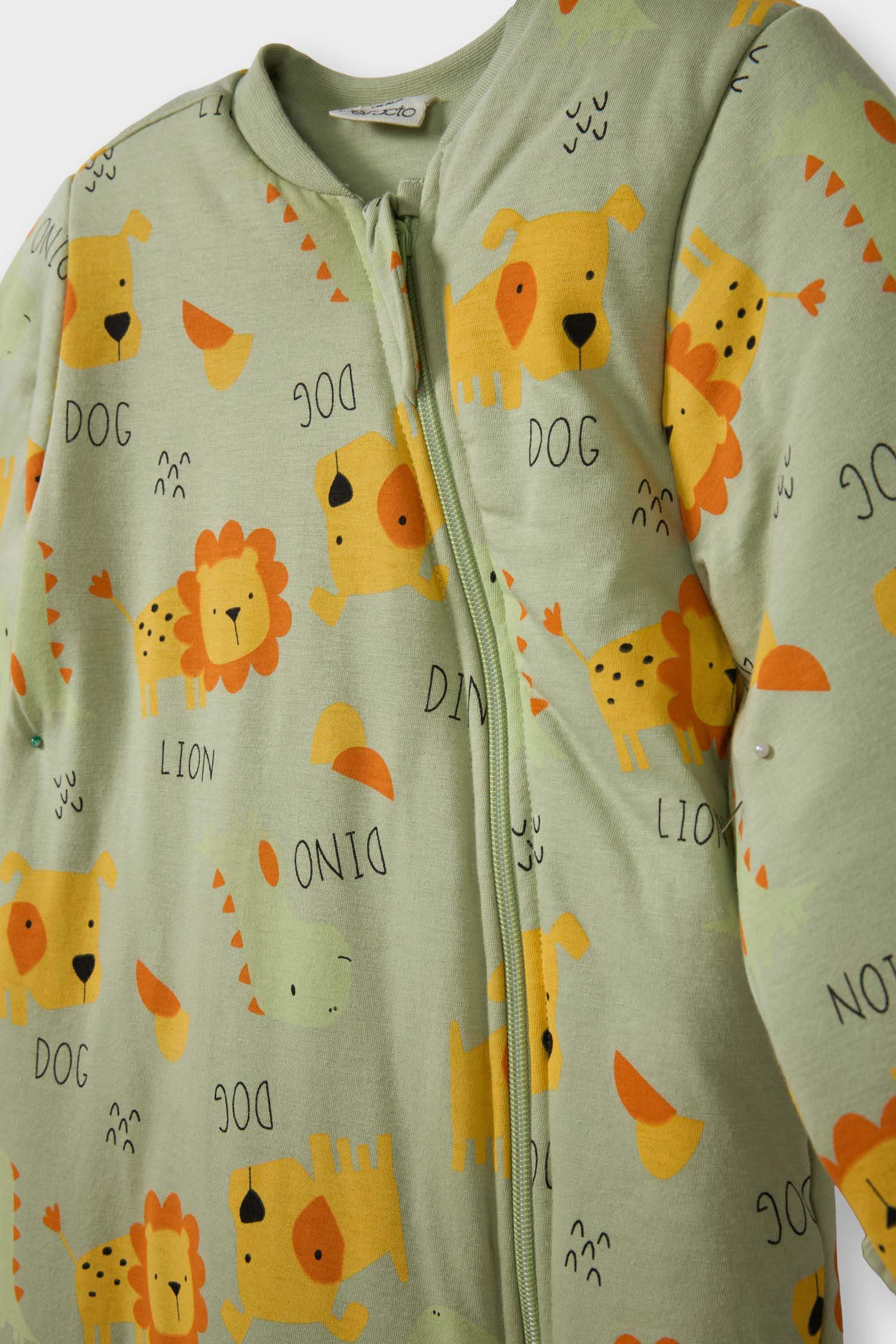 Erkek Bebek 2,5 Tog Elyaf Safari Baskılı Penye Tulum