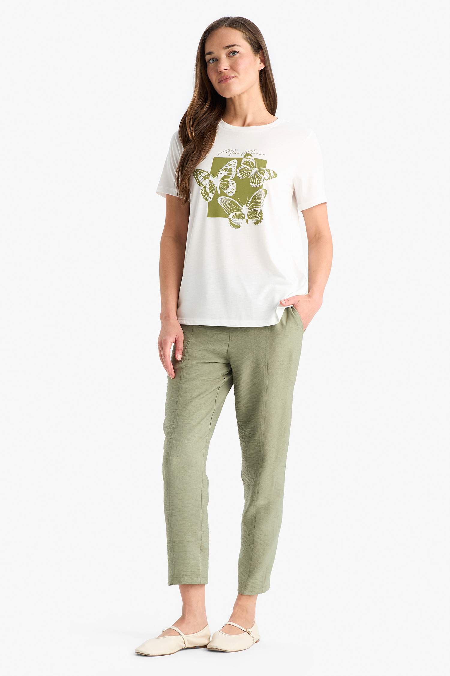 Crew Neck Floral Short Sleeve T-Shirt