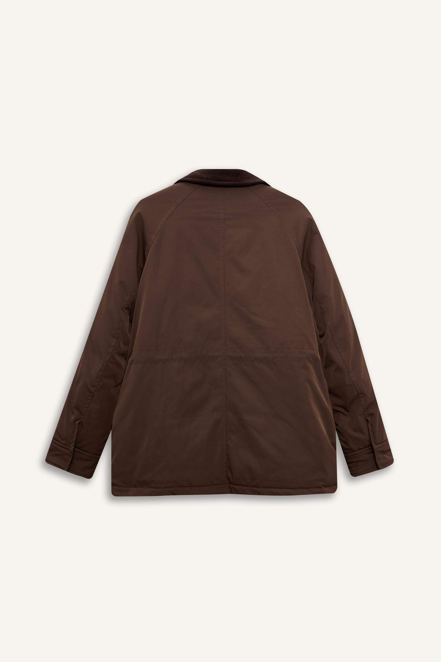 Regular Fit Kontrast Yaka Fermuarlı Parka