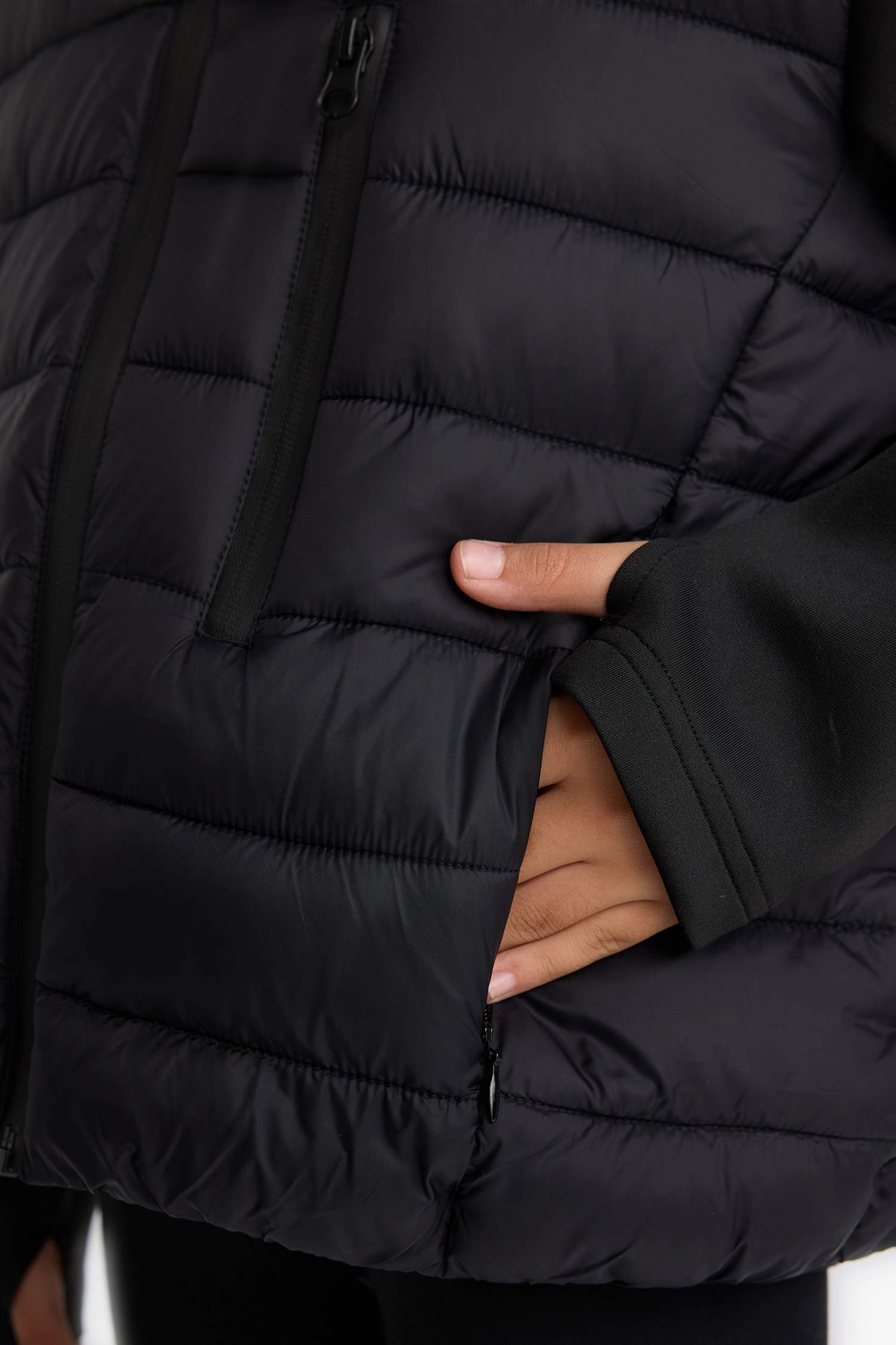 Girl Hooded Zipper Puffer Jacket