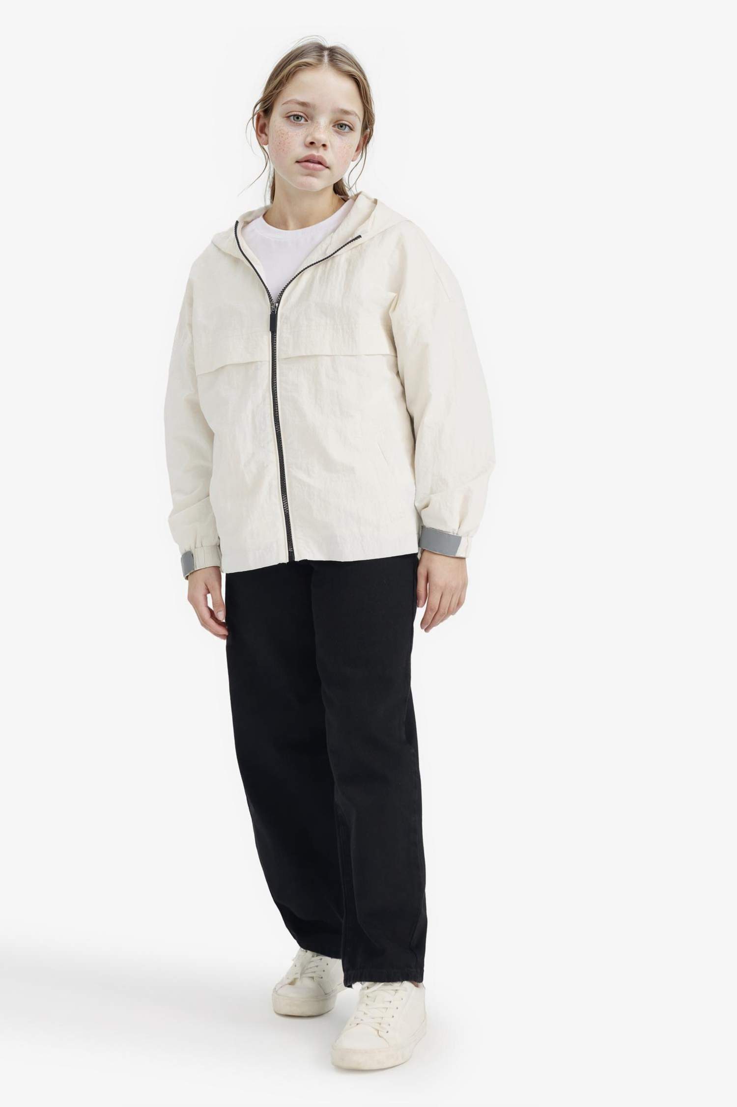 Дождевик с сетчатой подкладкой и капюшоном для девочек