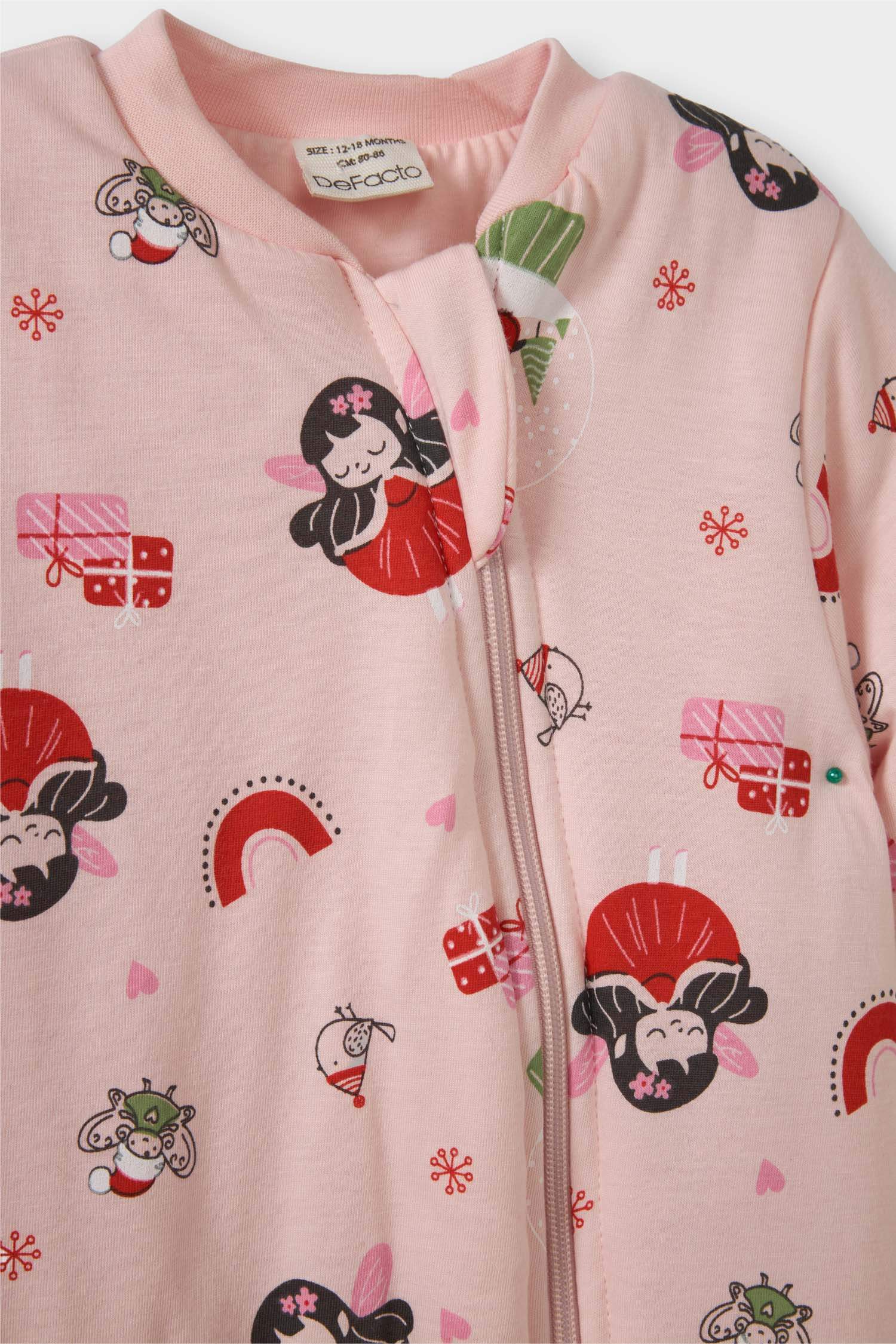 Kız Bebek 1,6 Tog Elyaf Desenli Tulum