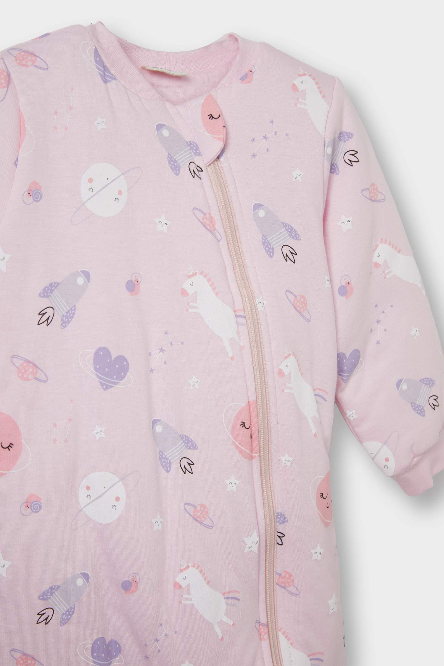 Kız Bebek 1,6 Tog Elyaf Desenli Fermuarlı Uzun Kollu Tulum