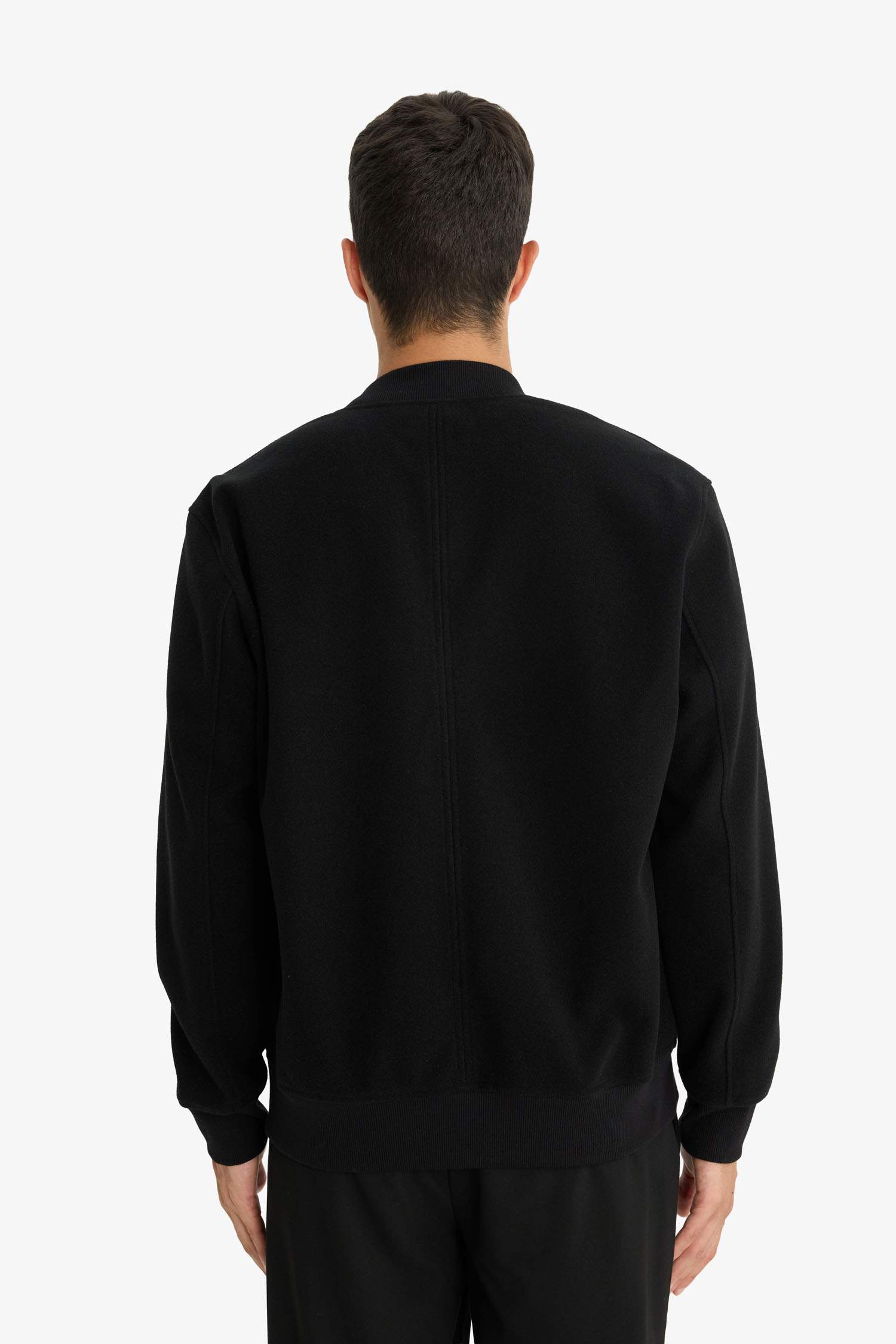 Relax Fit Kolej Yaka Fermuarlı Bomber Hırka