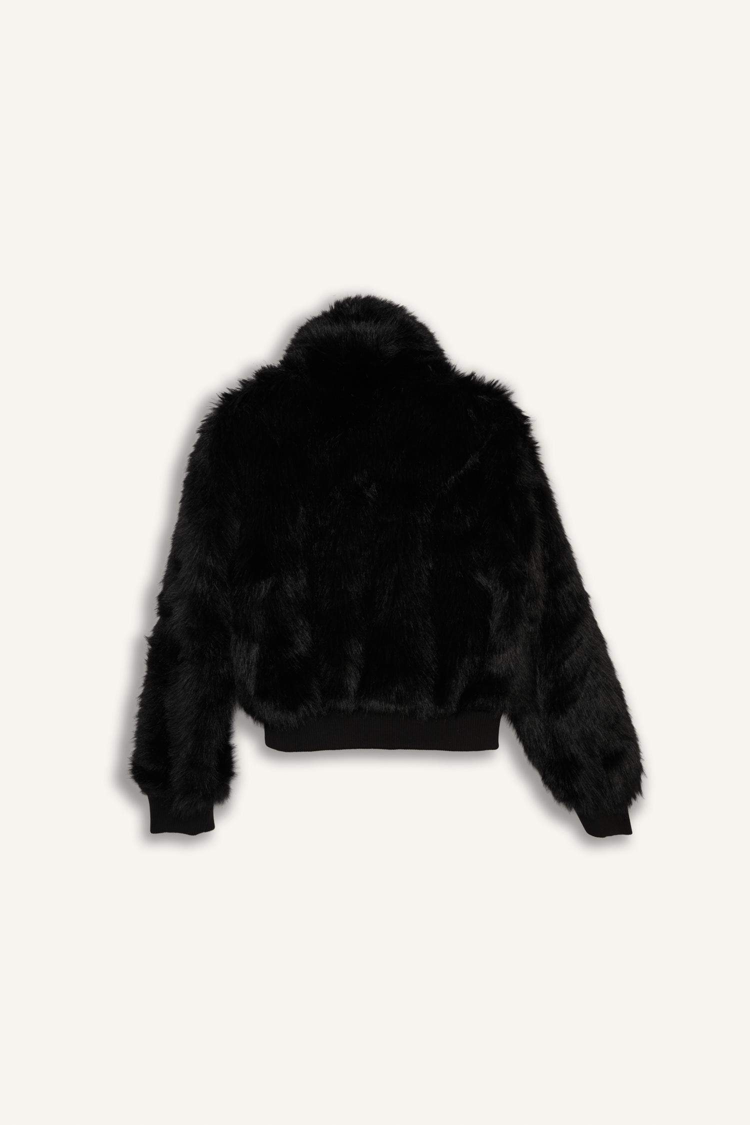 Короткая куртка Regular Fit на молнии из искусственного меха