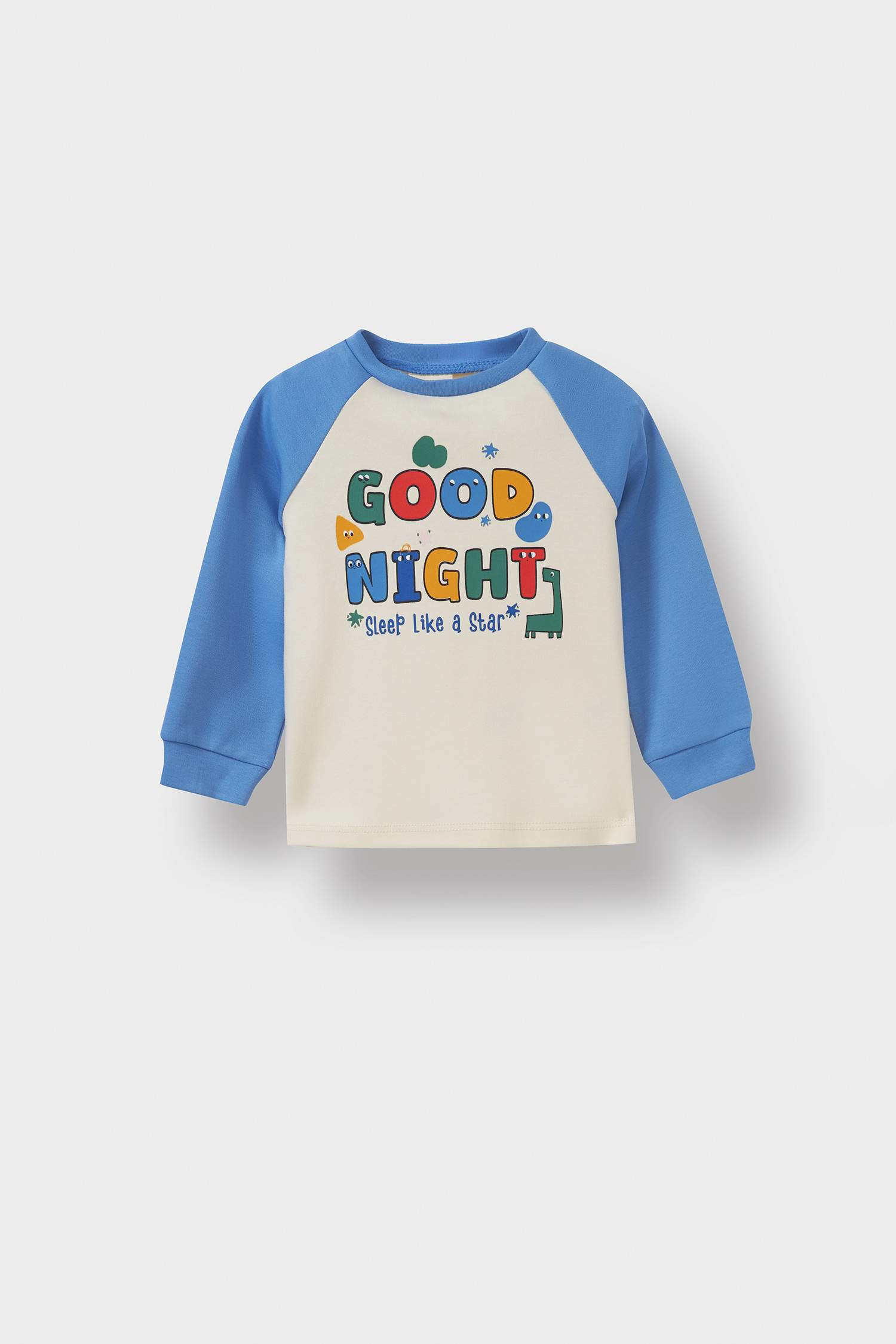 Erkek Bebek Pijama Takımı Baskılı Uzun Kollu Üst Uzun Alt