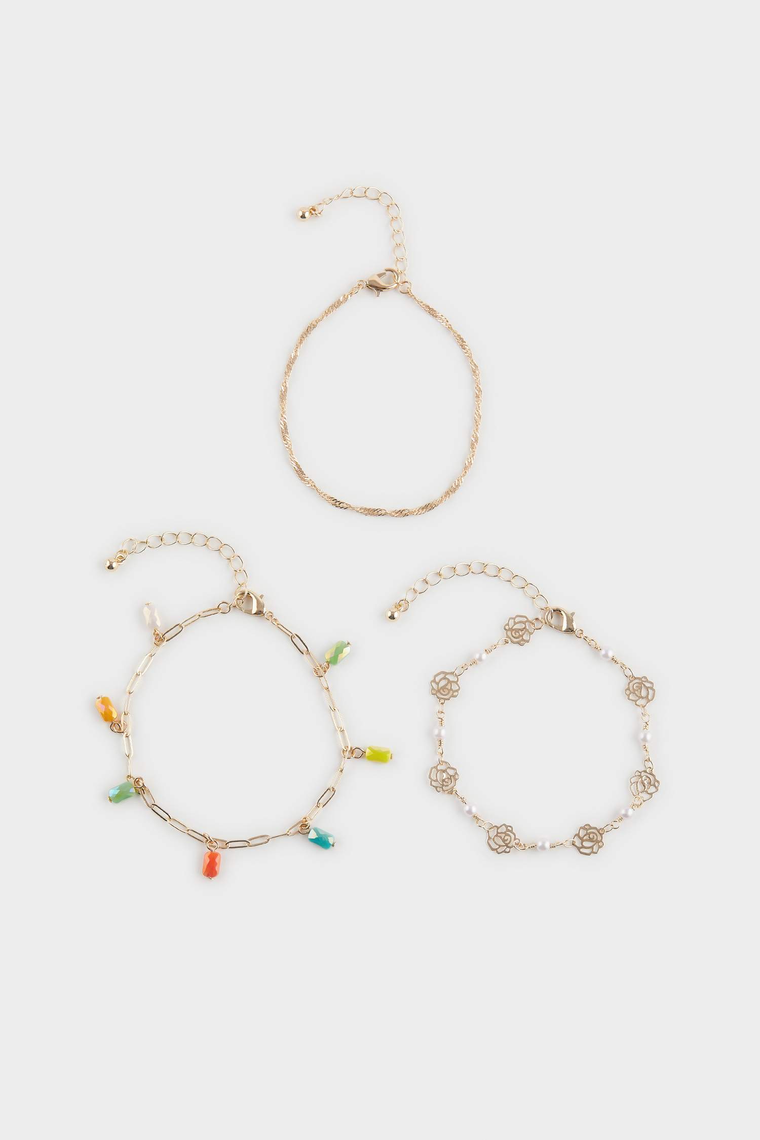 Woman 3 Piece Gold Bracelet