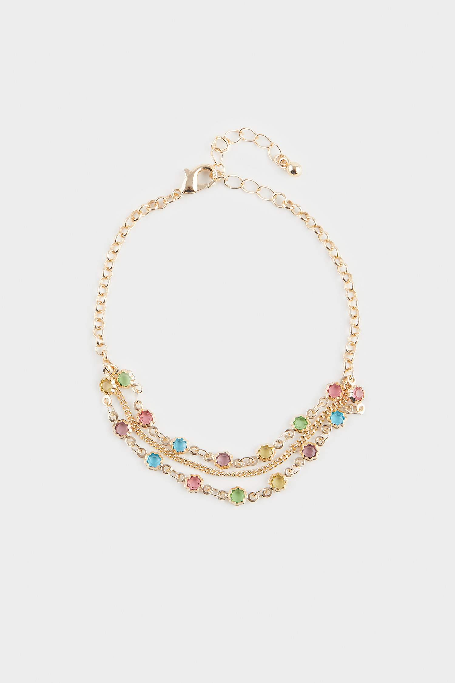 Woman Colored Stone Gold Bracelet