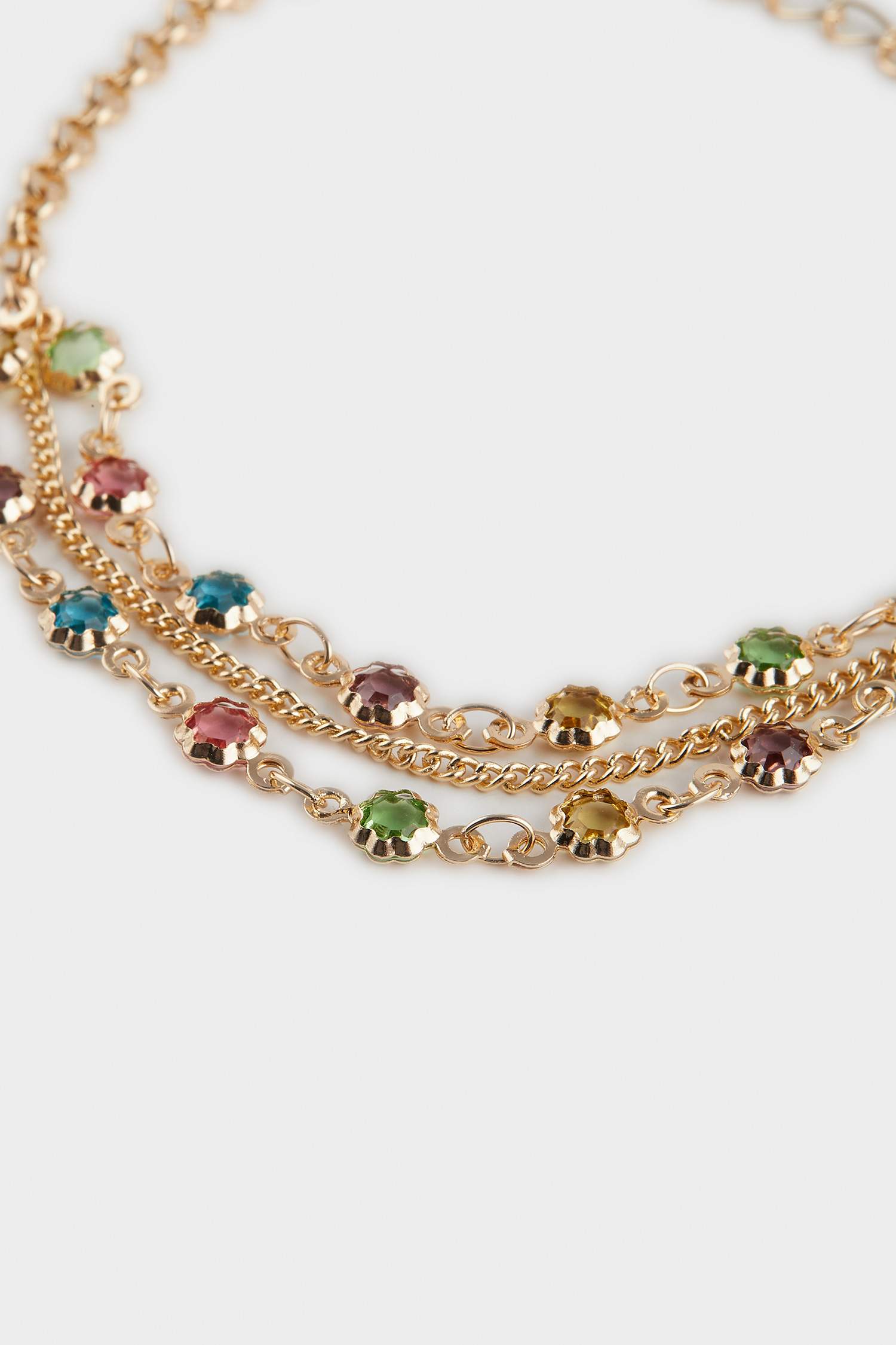 Woman Colored Stone Gold Bracelet