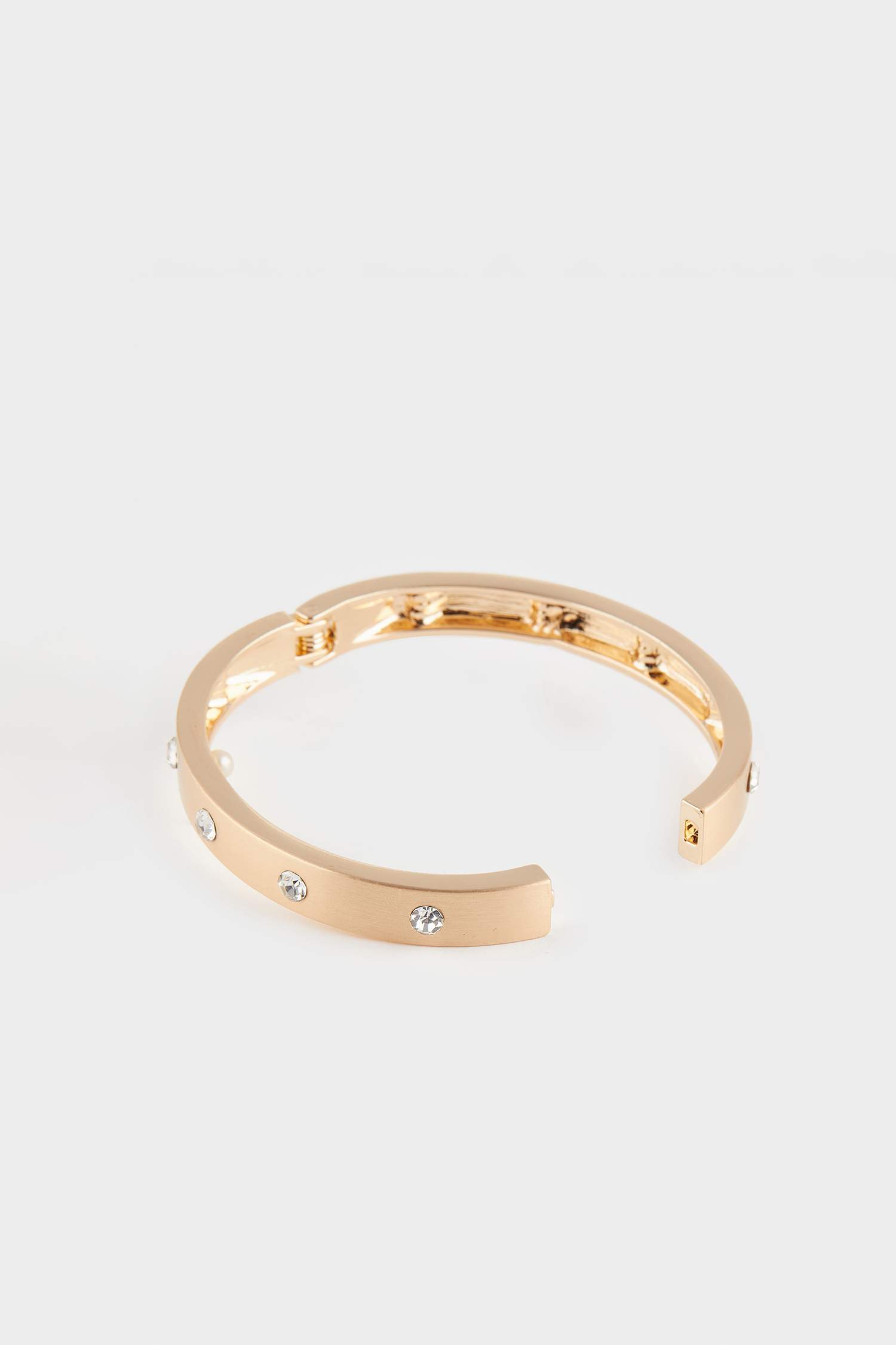 Kadın Taşlı Gold Kelepçe Bilezik