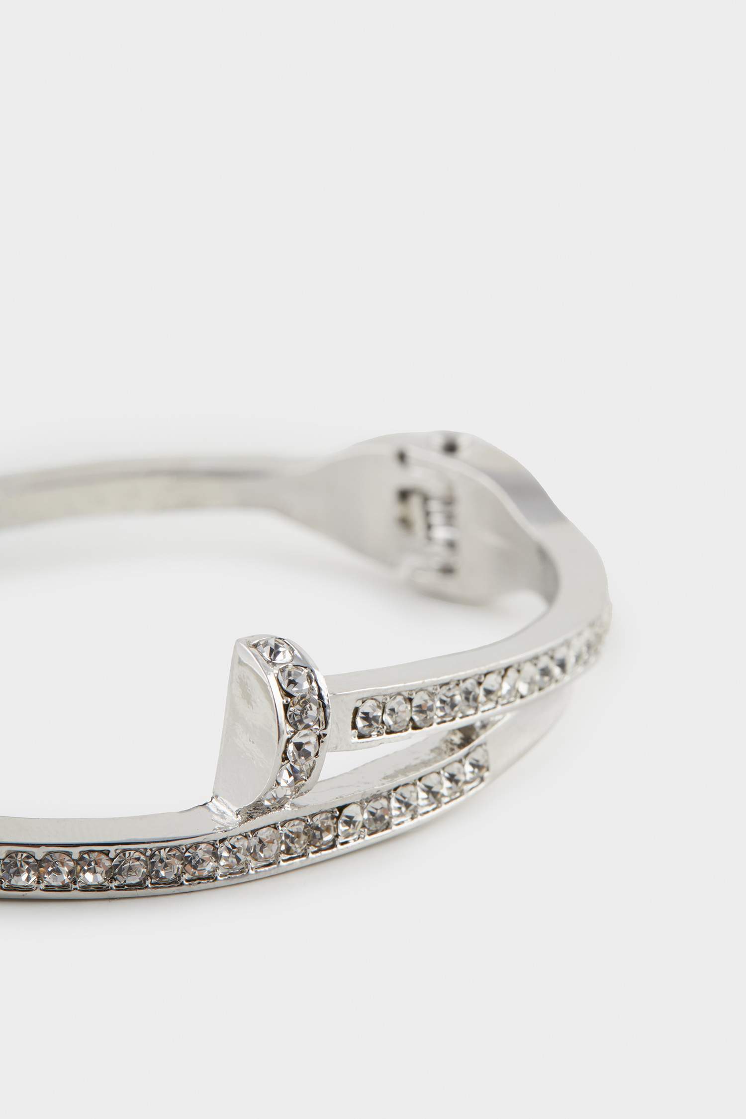 Woman Silver Stone Cuff Bracelet