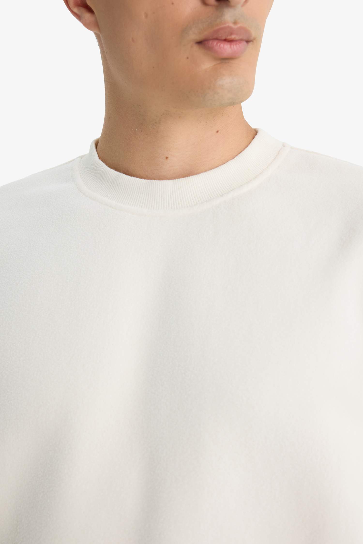 Relax Fit Bisiklet Yaka Polar Sweatshirt