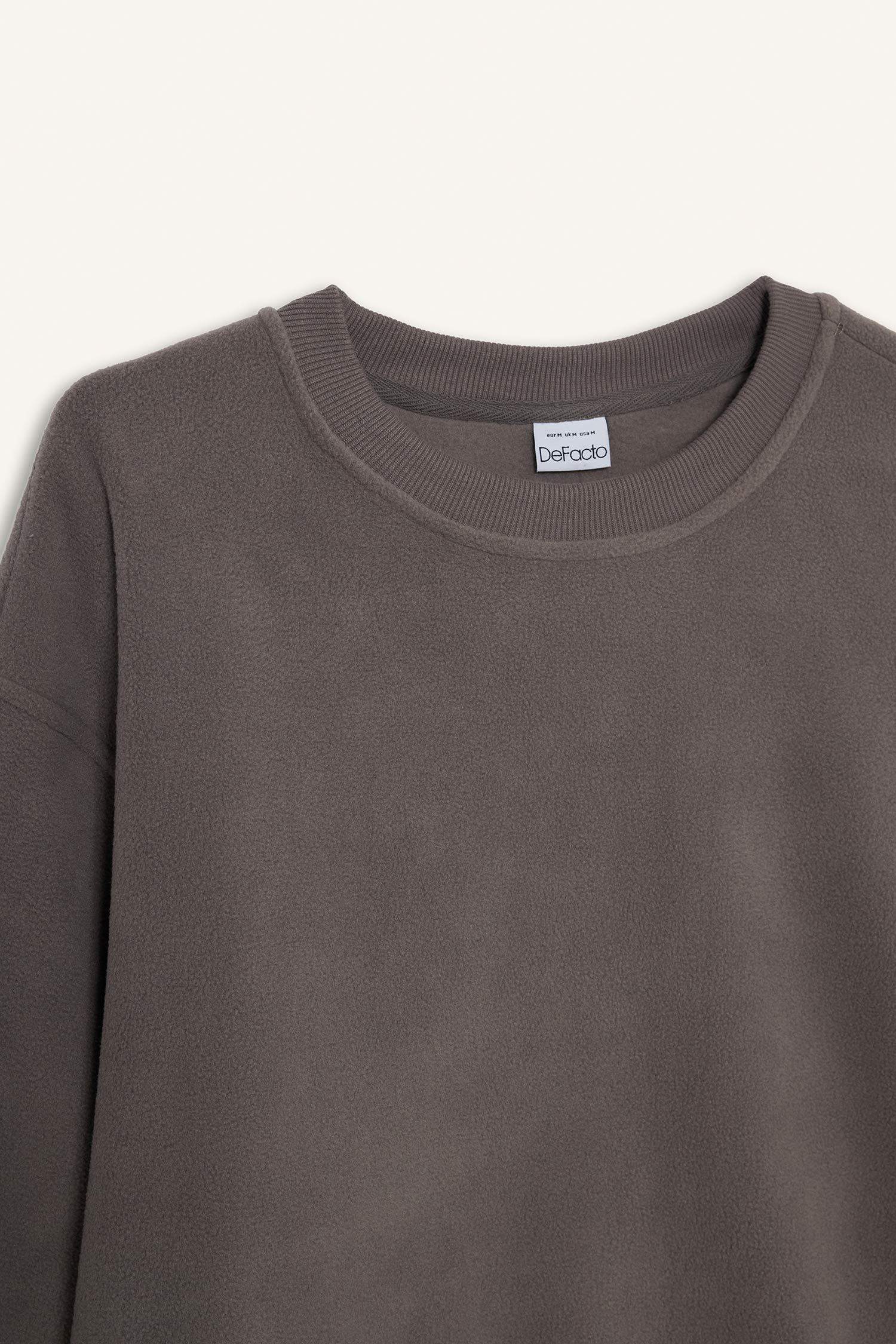 Sweat polaire à col rond Coupe décontractée