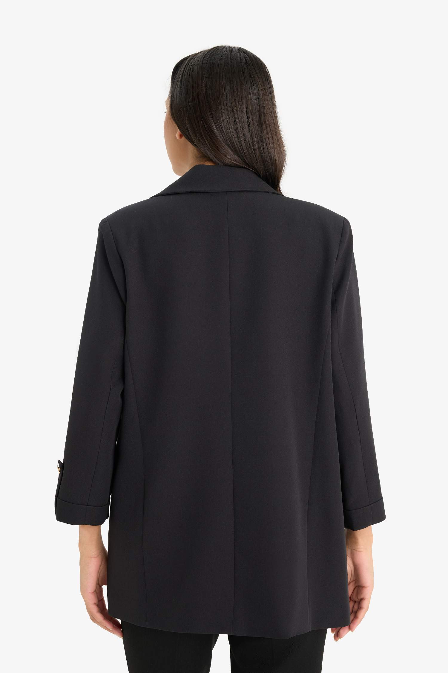 سترة بليزر قصة عادية بياخة مربعة