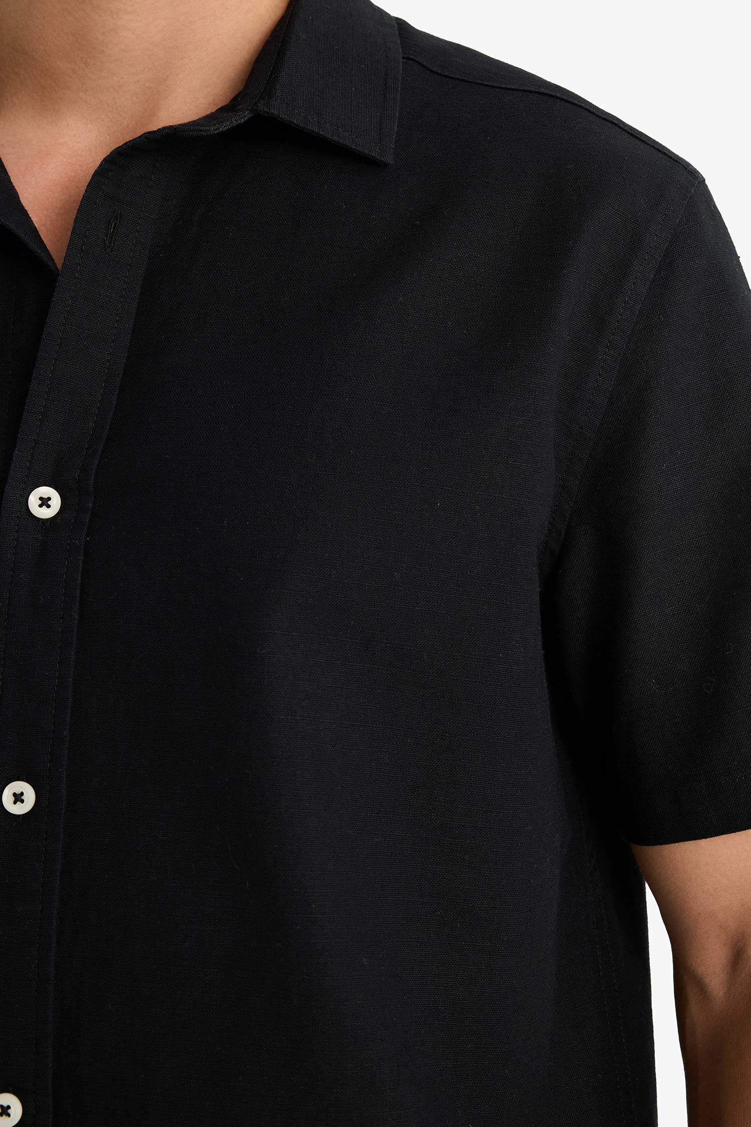 Chemise en coton à manches courtes Coupe régulière