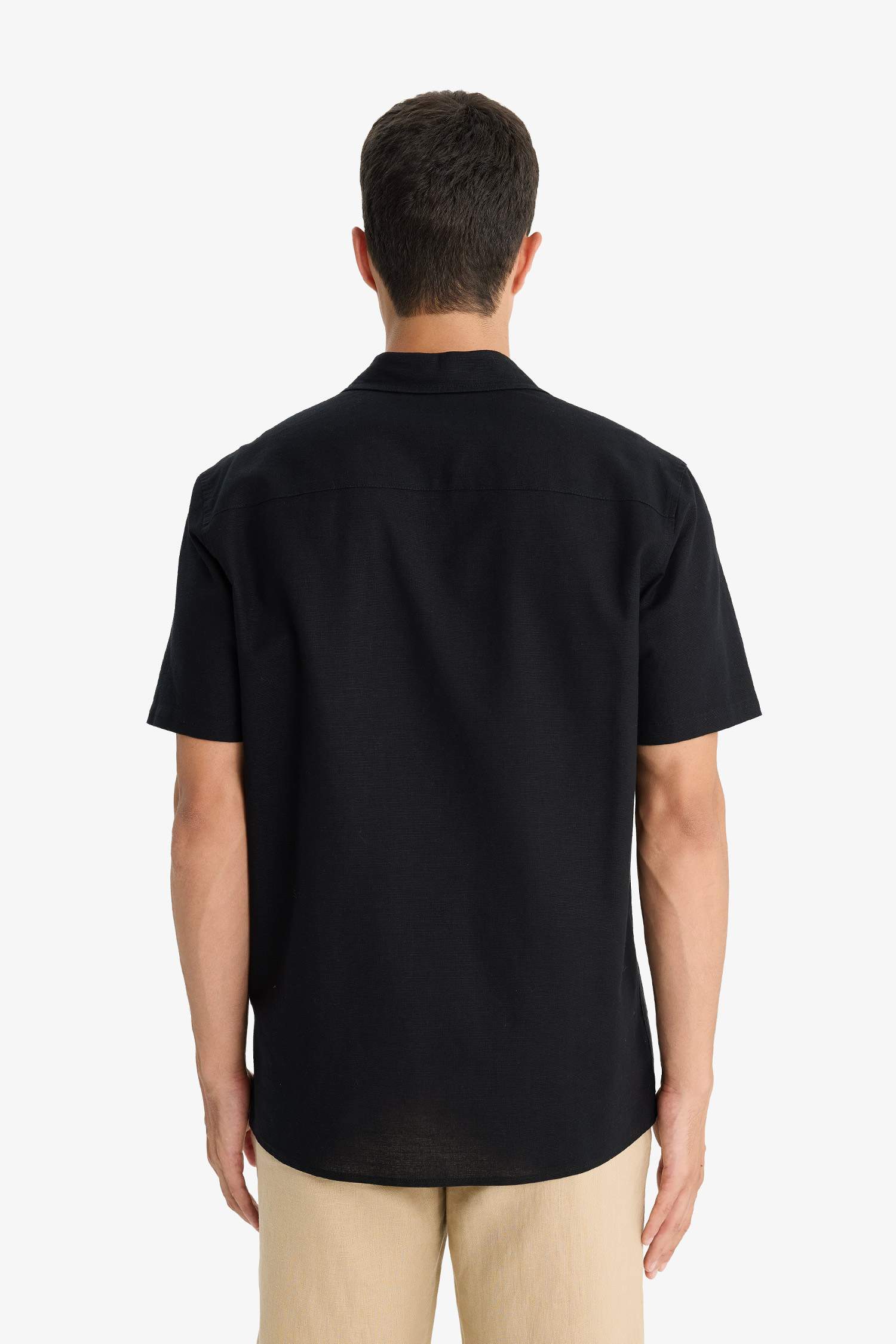 Chemise en coton à manches courtes Coupe régulière