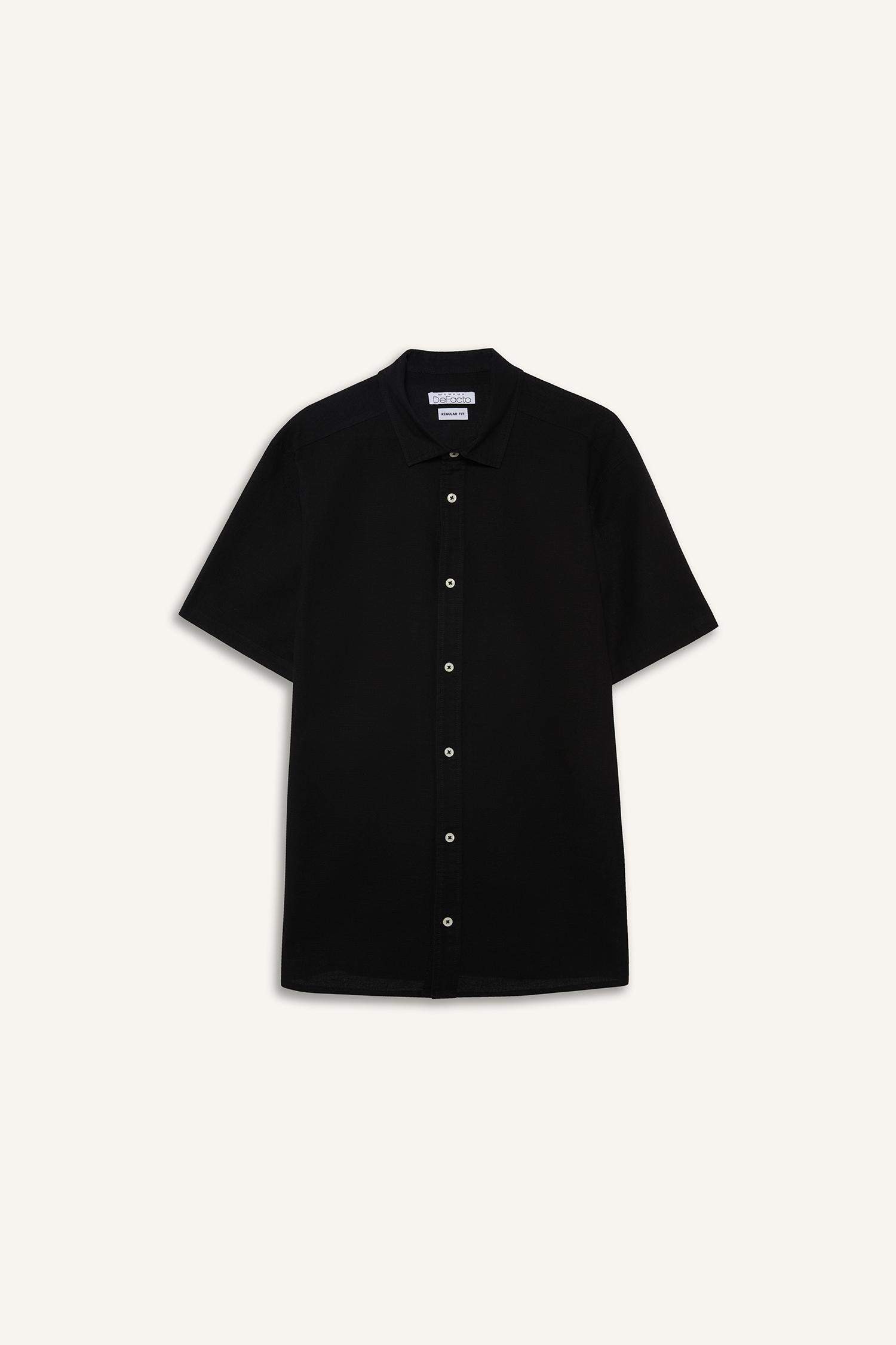 Chemise en coton à manches courtes Coupe régulière