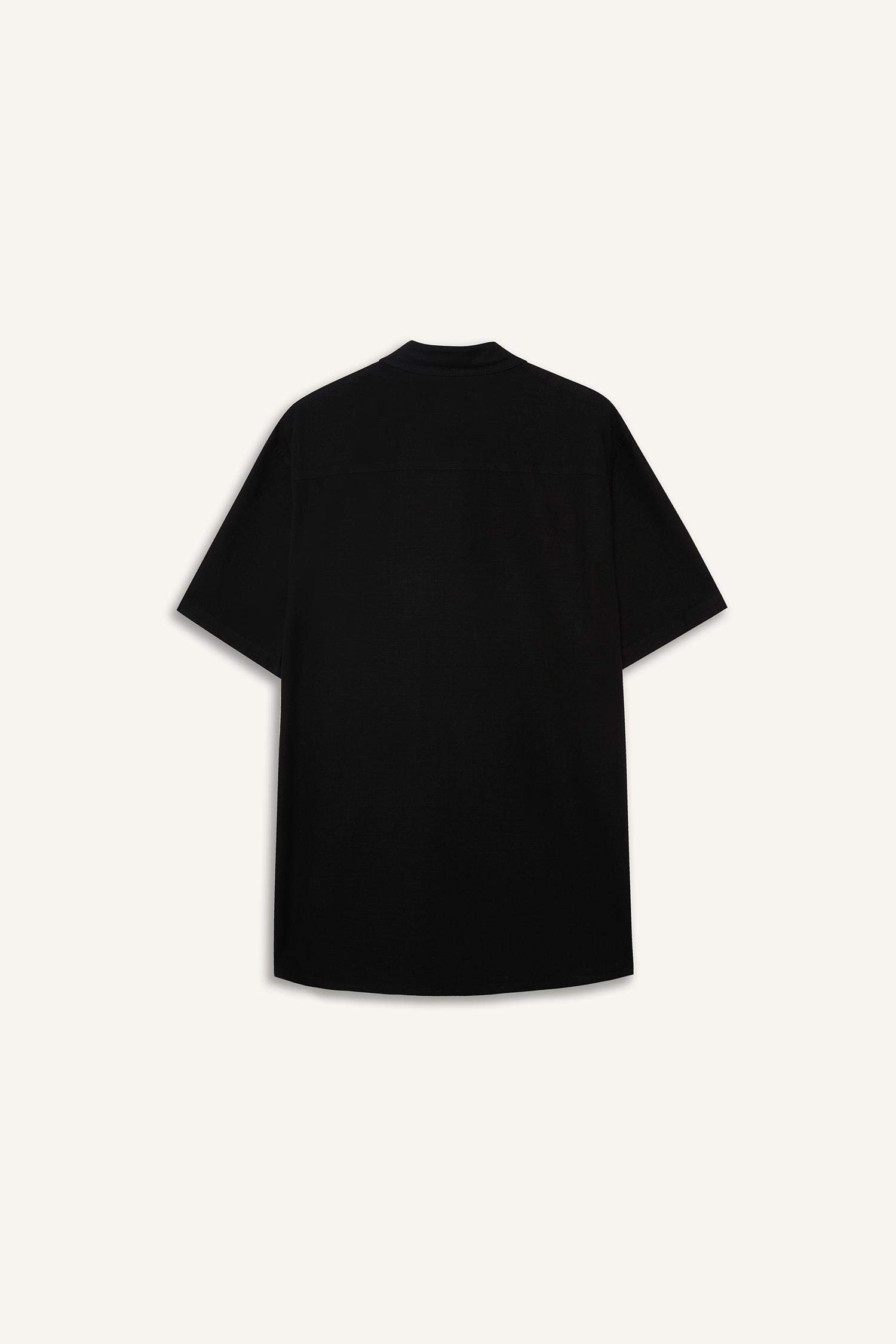 Chemise en coton à manches courtes Coupe régulière