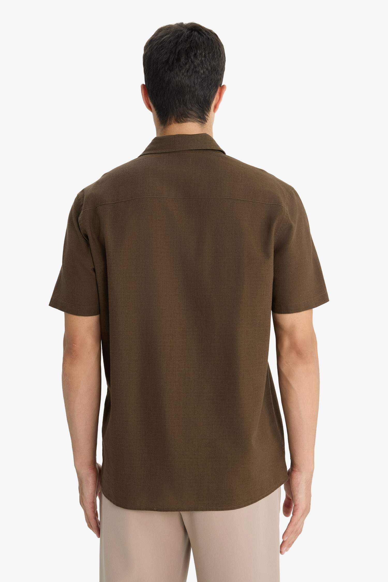 Regular Fit Polo Neck Cotton Short Sleeve Shirt