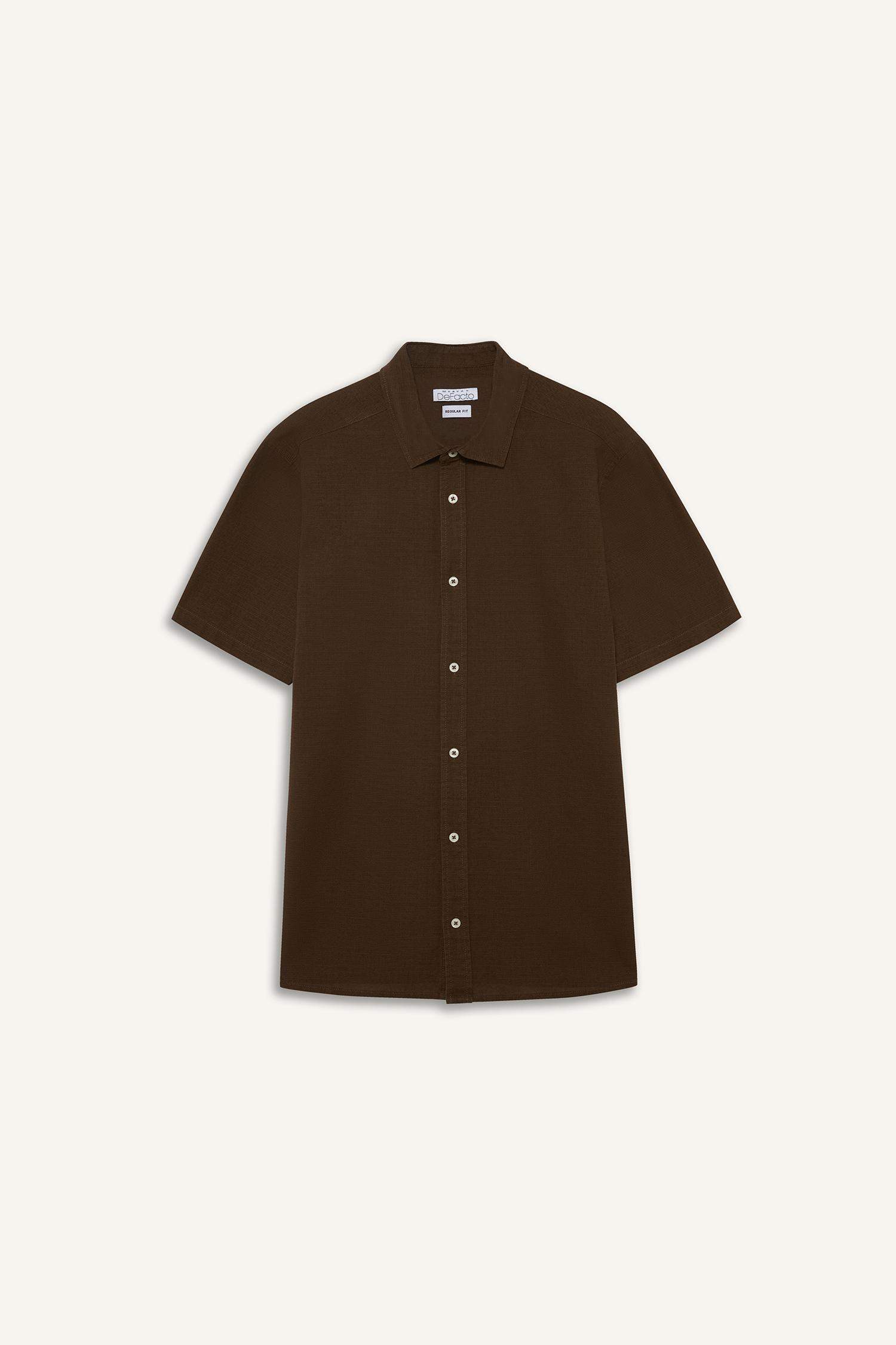 Regular Fit Polo Neck Cotton Short Sleeve Shirt