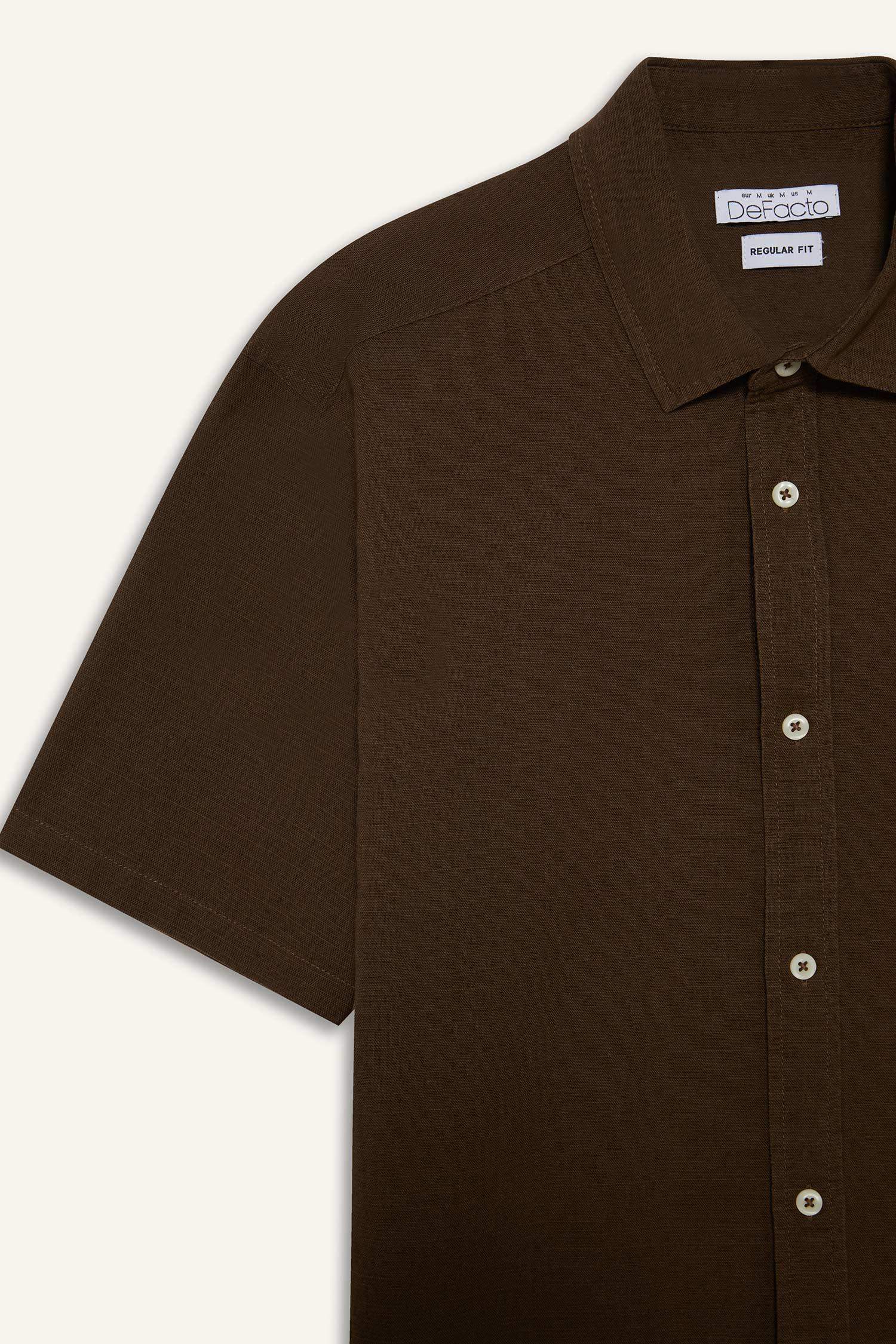 Regular Fit Polo Neck Cotton Short Sleeve Shirt