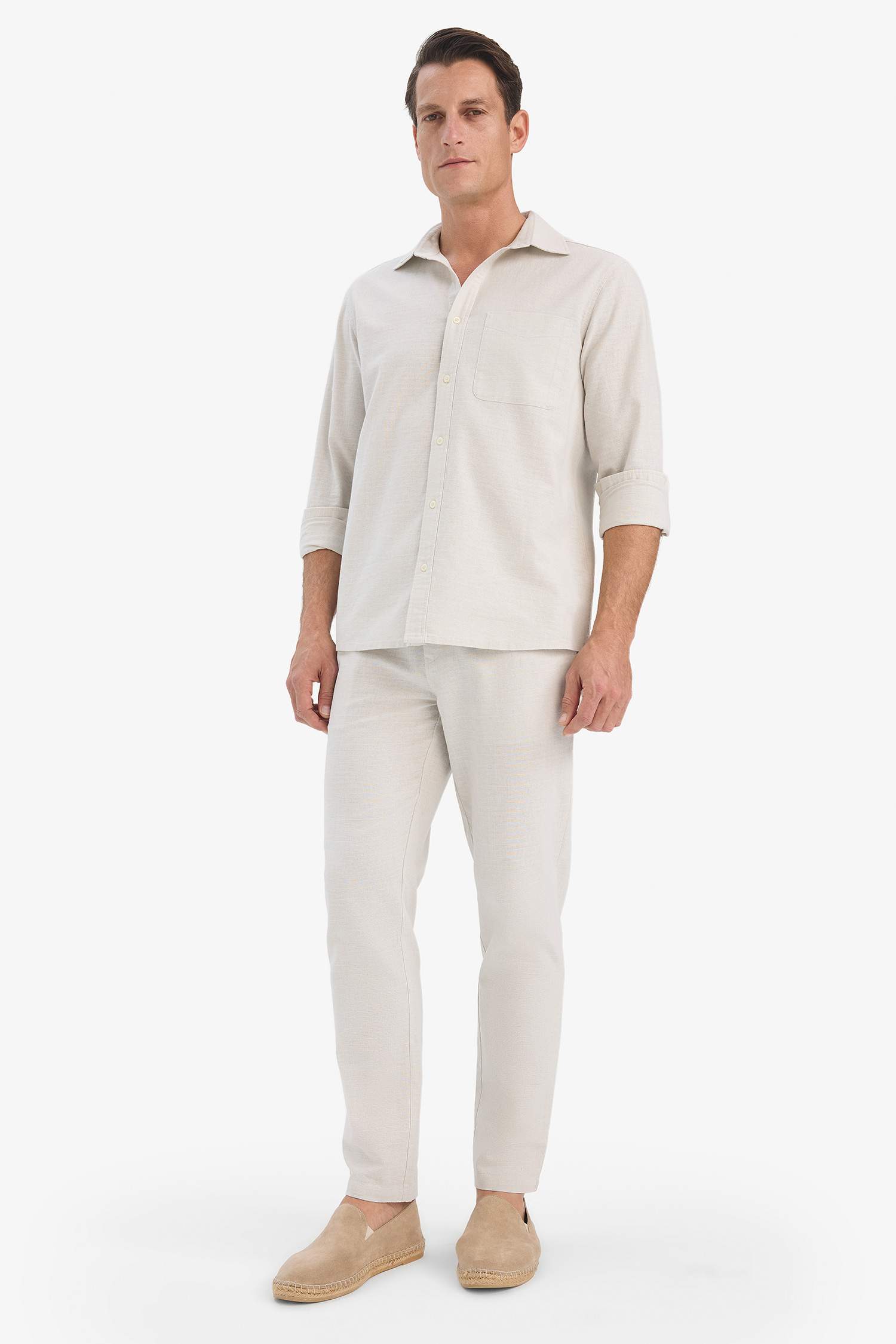 поло жаға мақта Ұзын жеңді көйлек