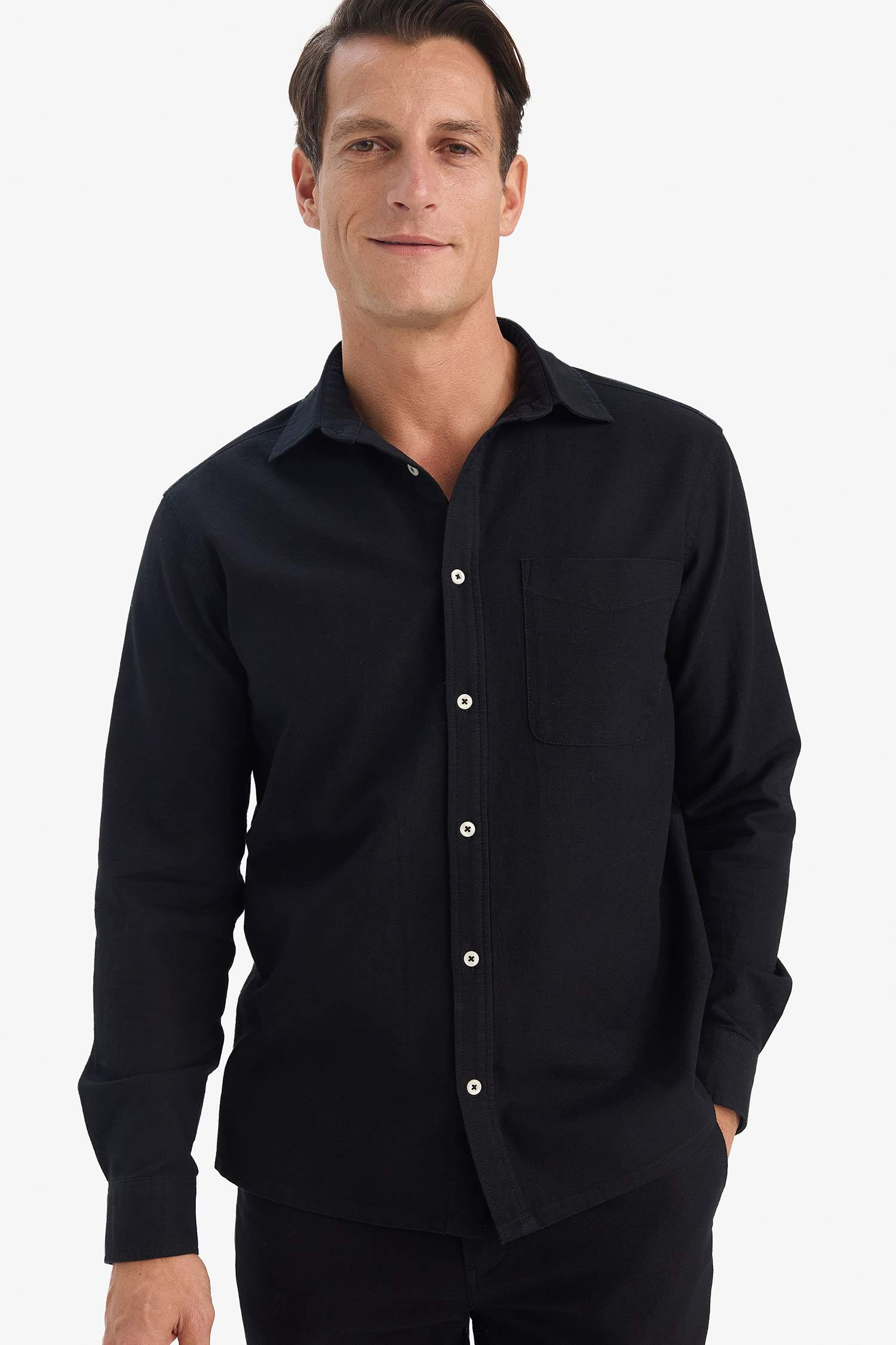 Регулярная Фит Рубашка Поло Из Хлопка С Длинным Рукавом