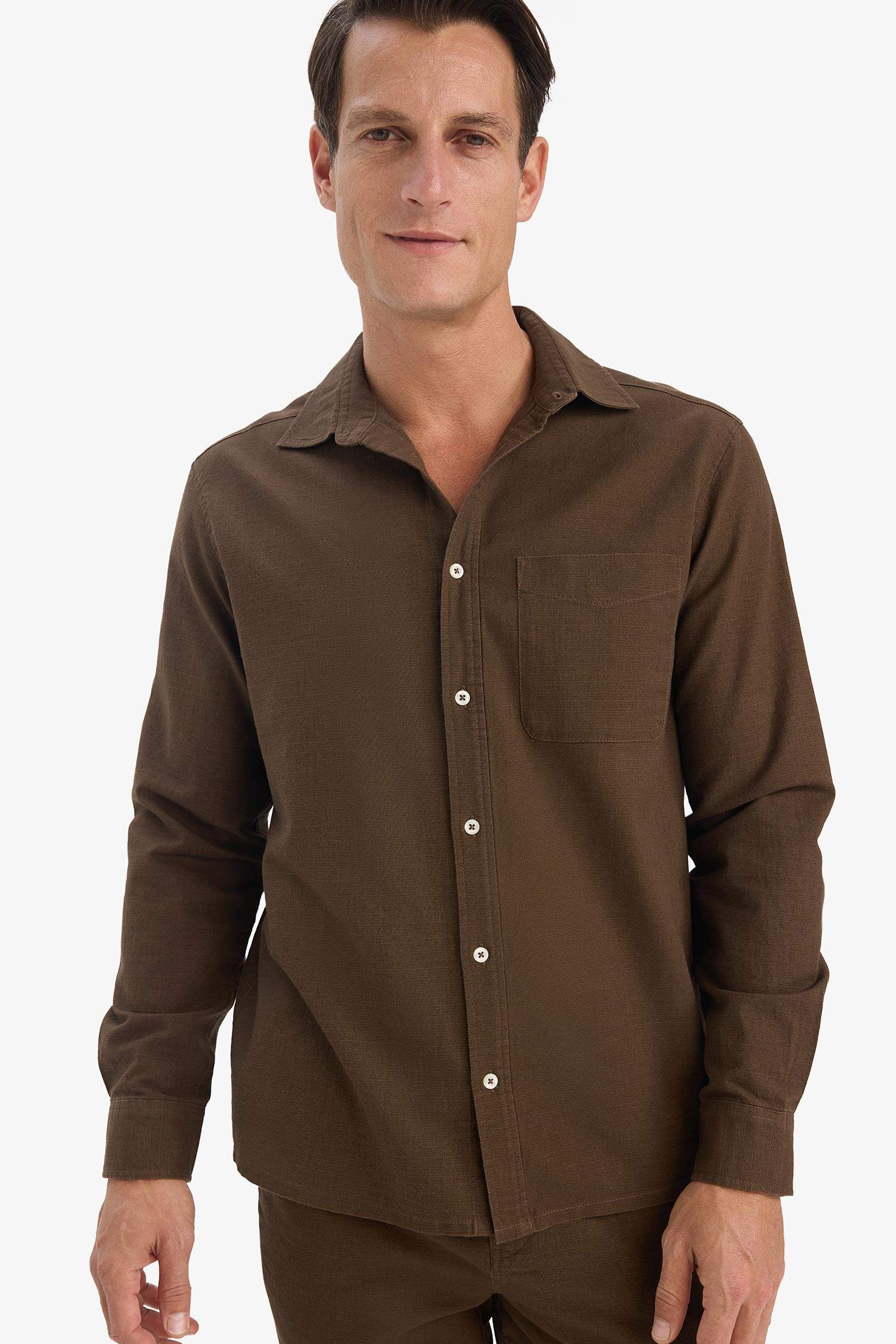 поло жаға мақта Ұзын жеңді көйлек