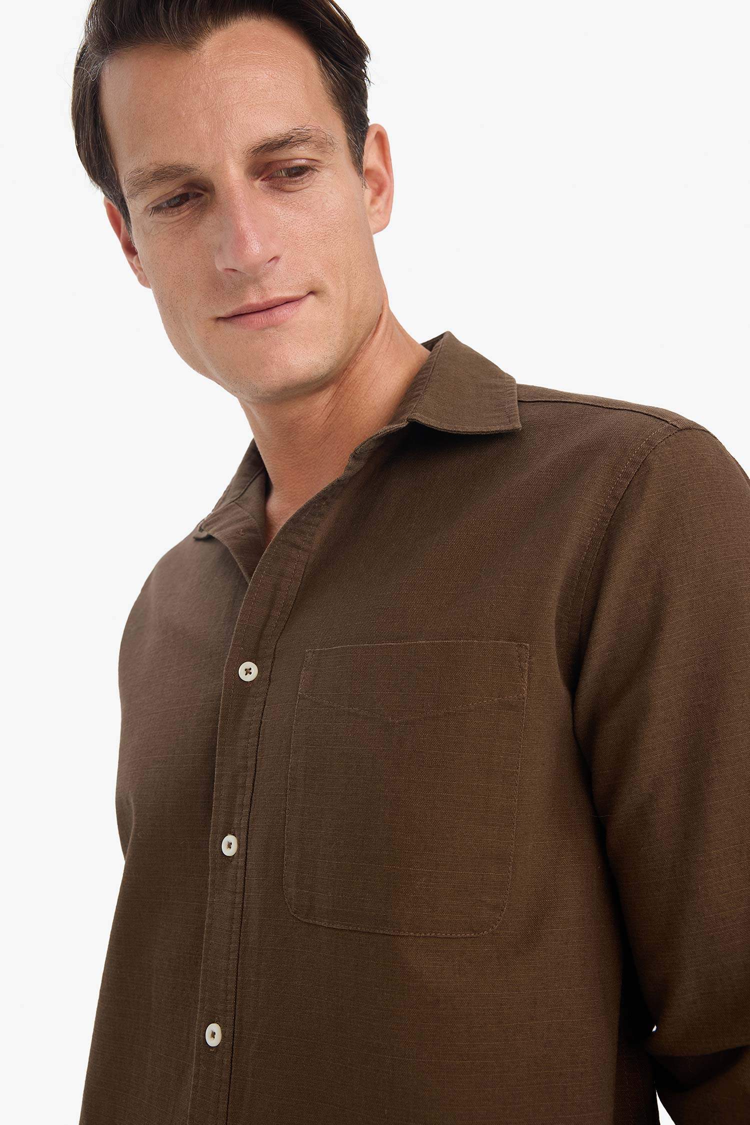 поло жаға мақта Ұзын жеңді көйлек