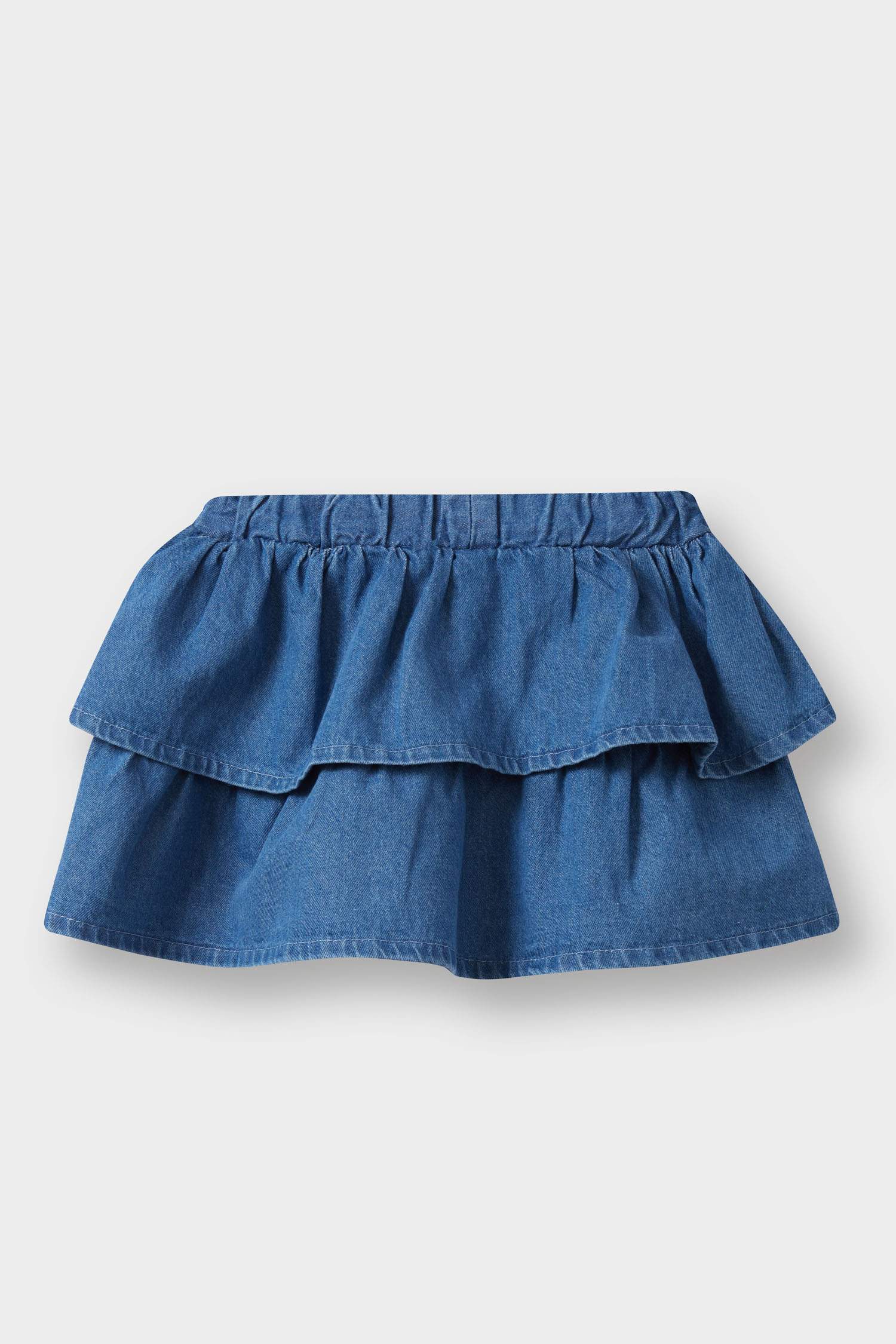 Girl Elastic Waist Denim Skirt