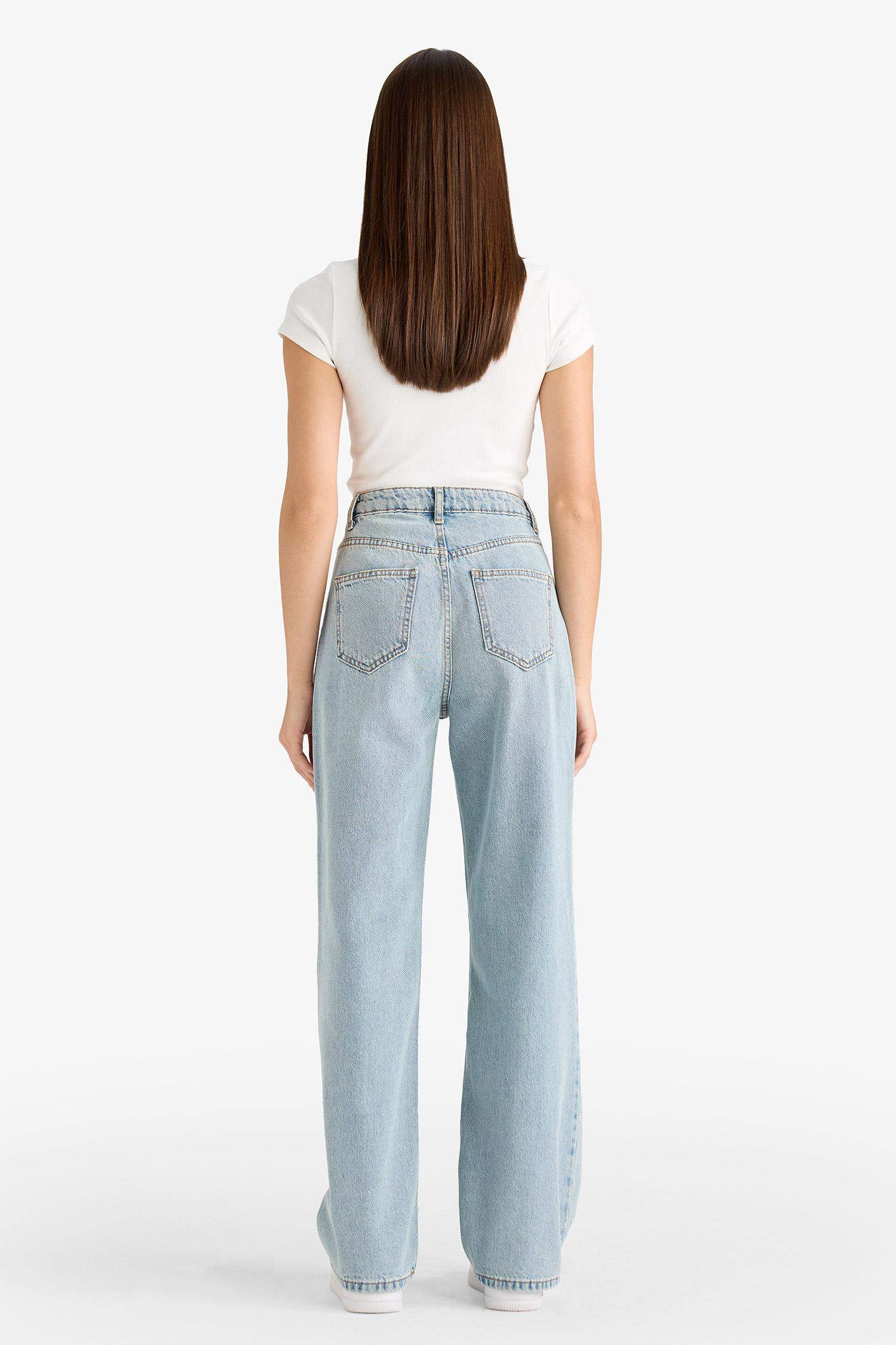90's Wide Leg High Waist Long Jeans