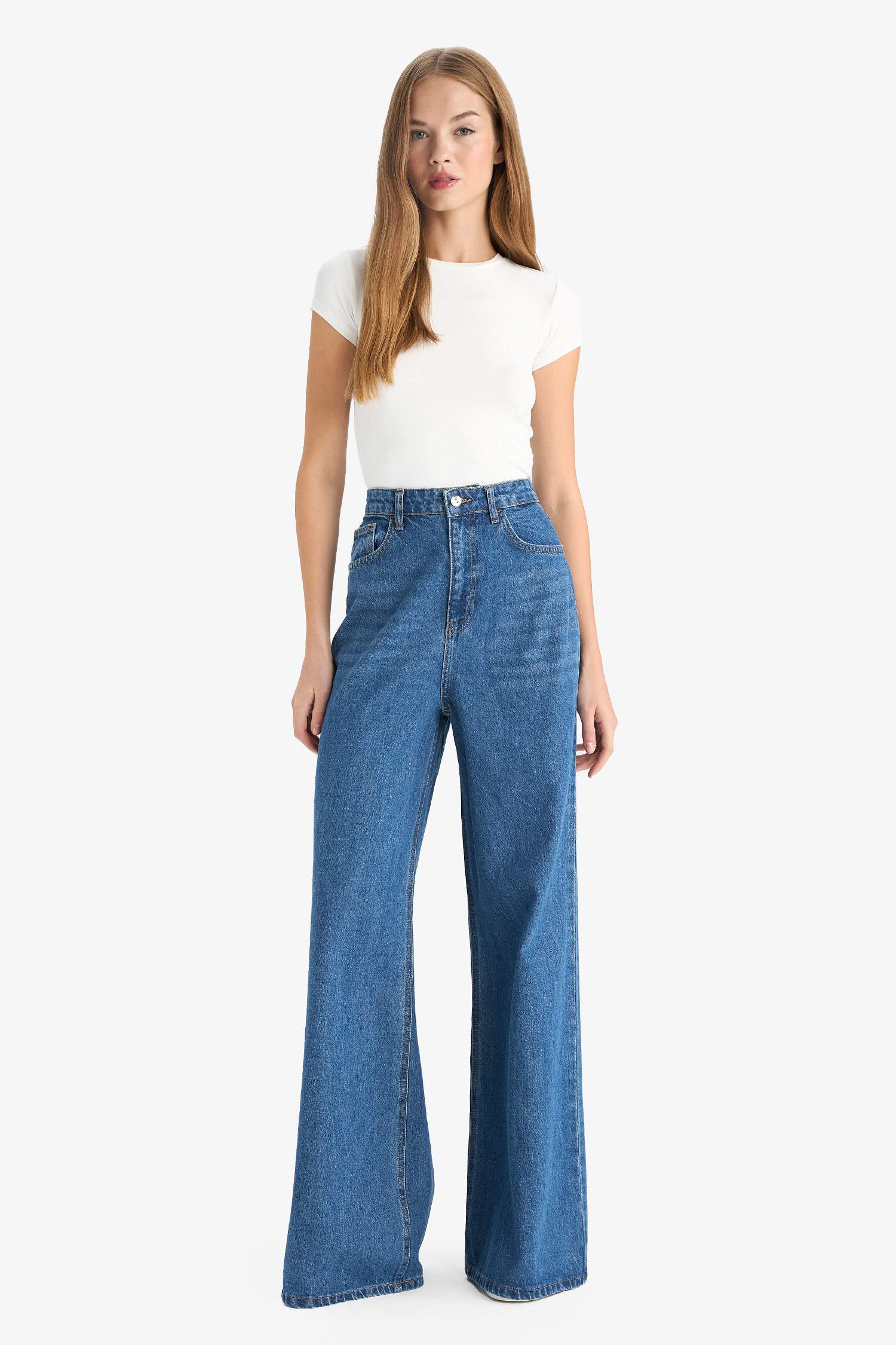 Wide Leg High Waist Long Jeans
