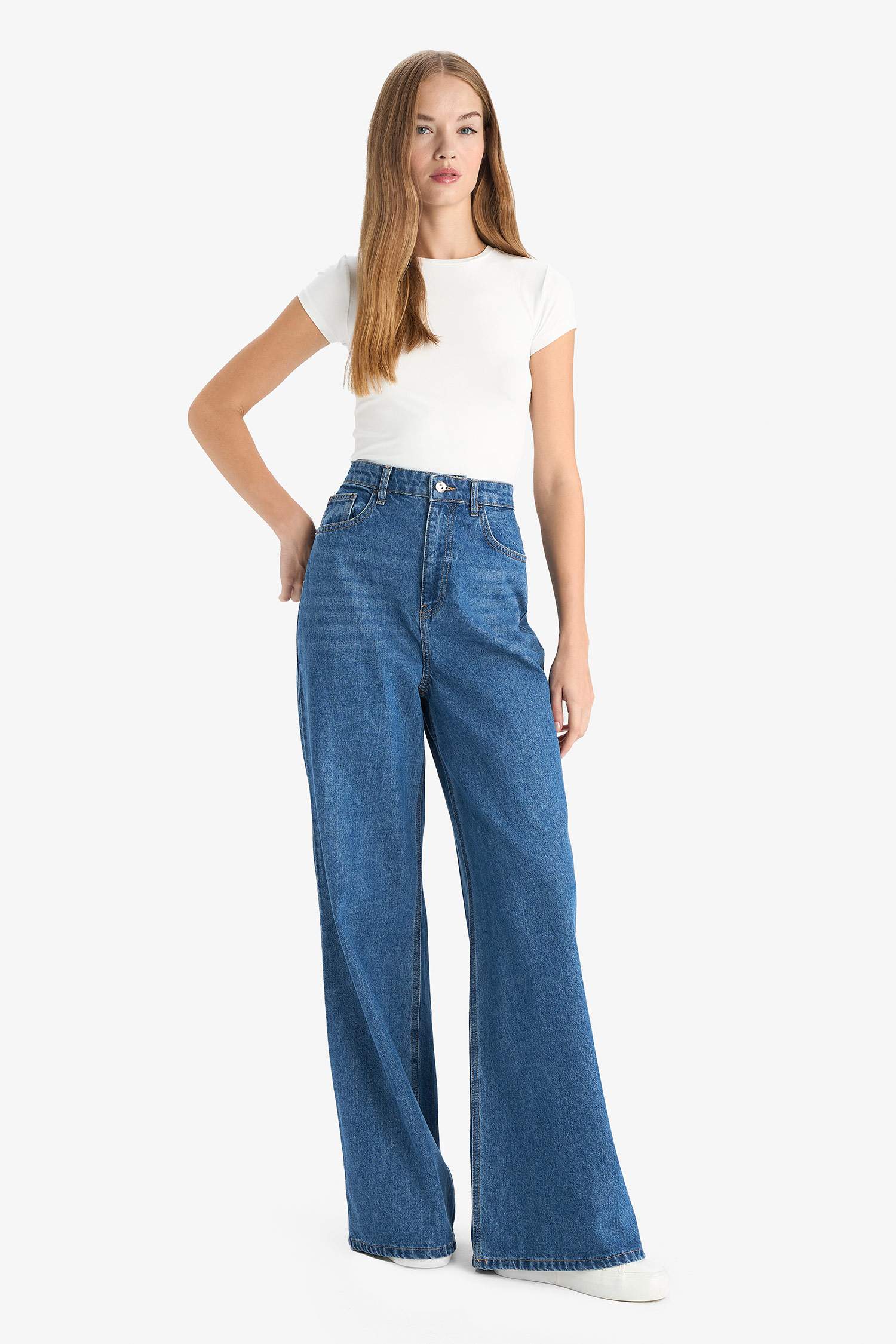 Wide Leg High Waist Long Jeans