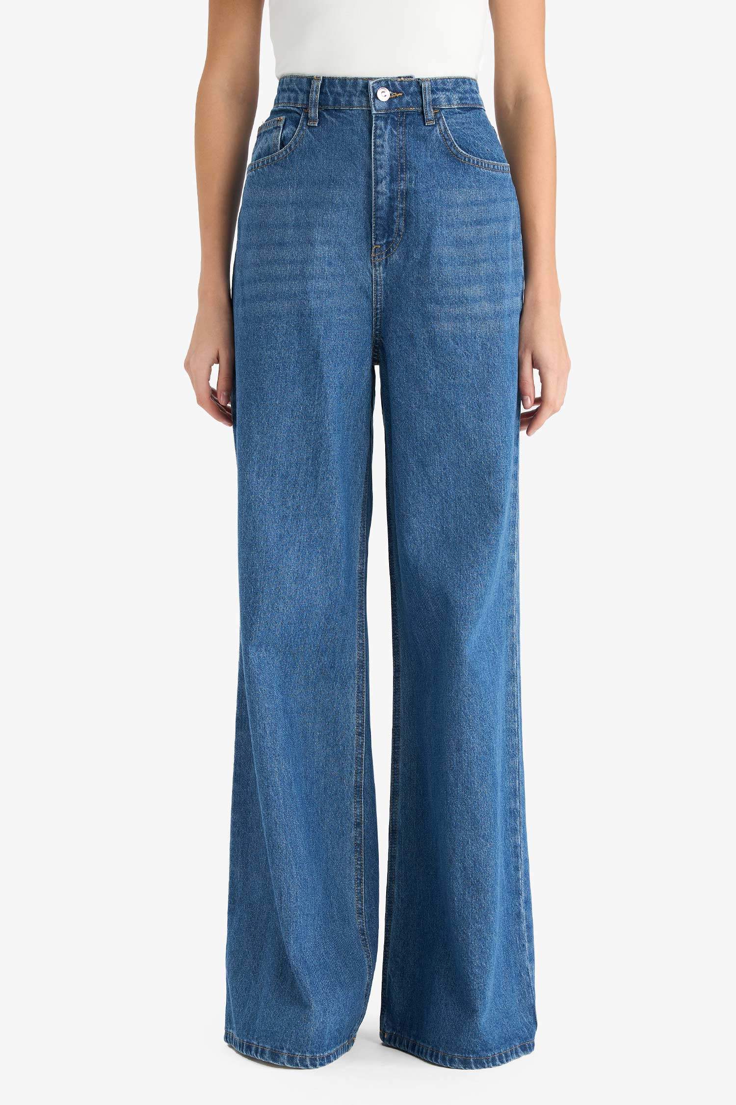 Wide Leg High Waist Long Jeans