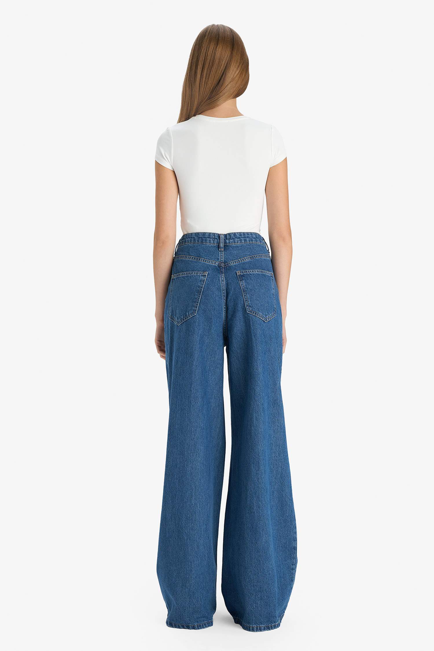 Wide Leg High Waist Long Jeans