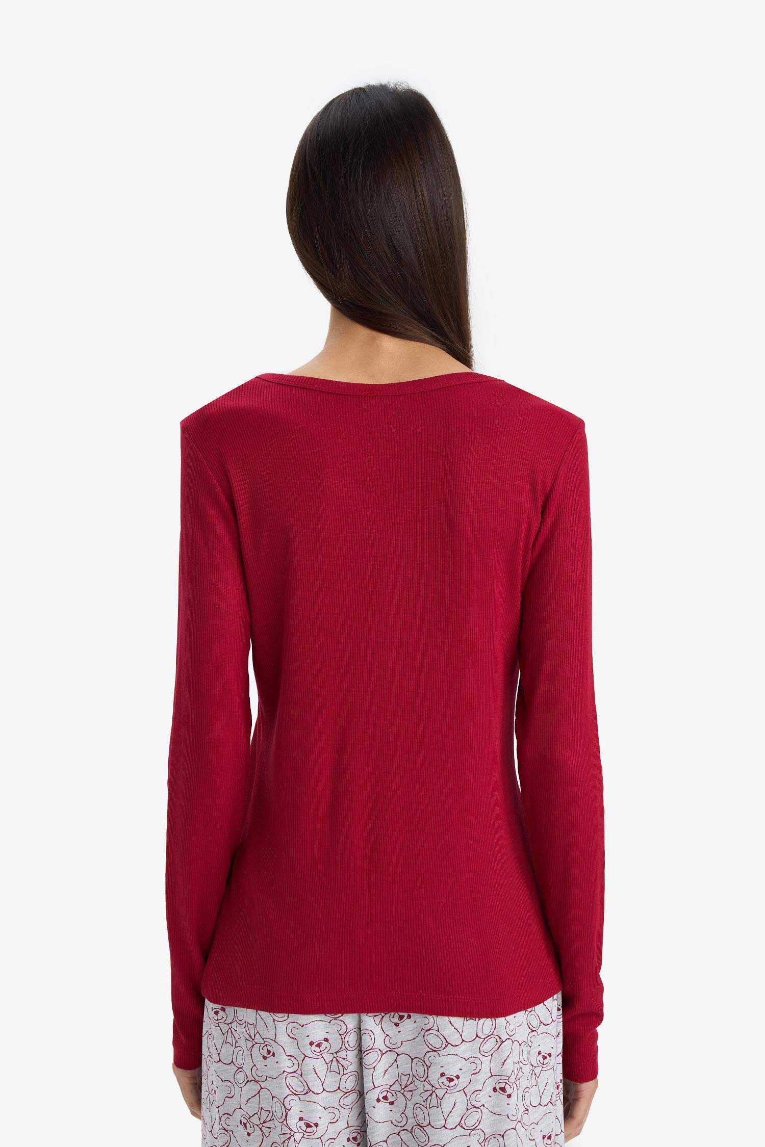 Вязаный топ с длинными рукавами и V-образным вырезом, Regular Fit из Fall in Love