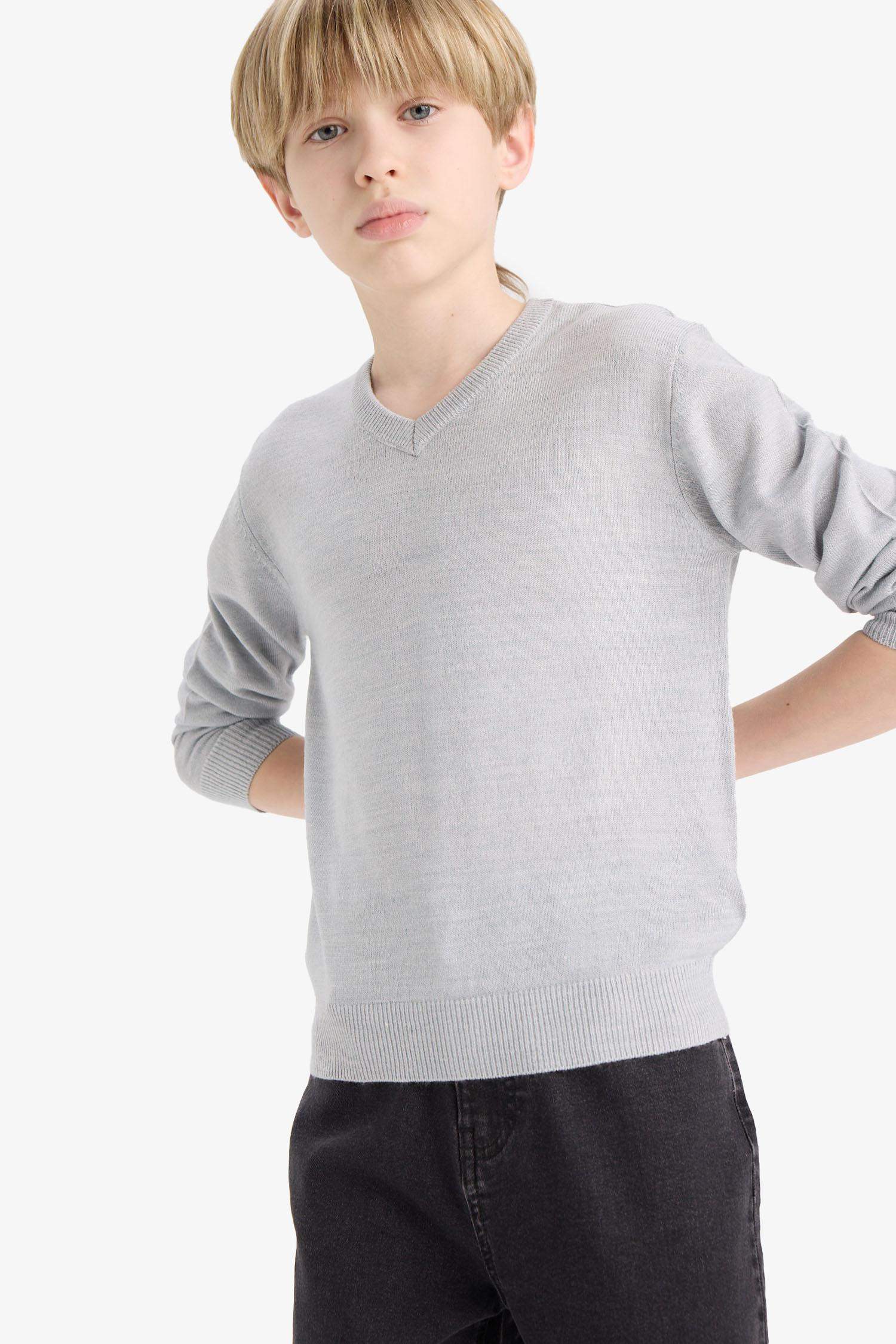 Erkek Çocuk Okul V Yaka Triko Kazak