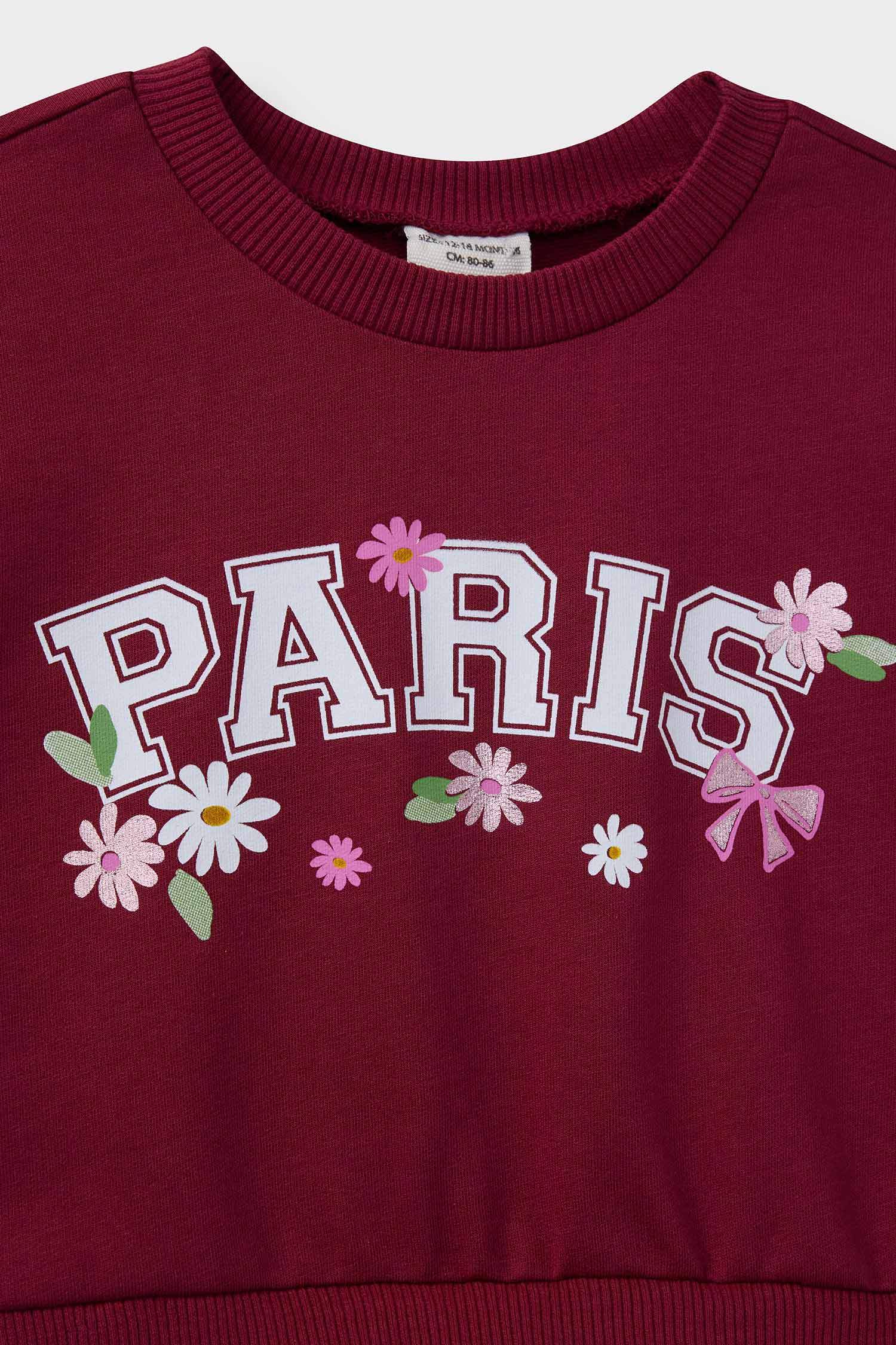 Kız Bebek Baskılı Okul Uzun Kollu Tül Elbise