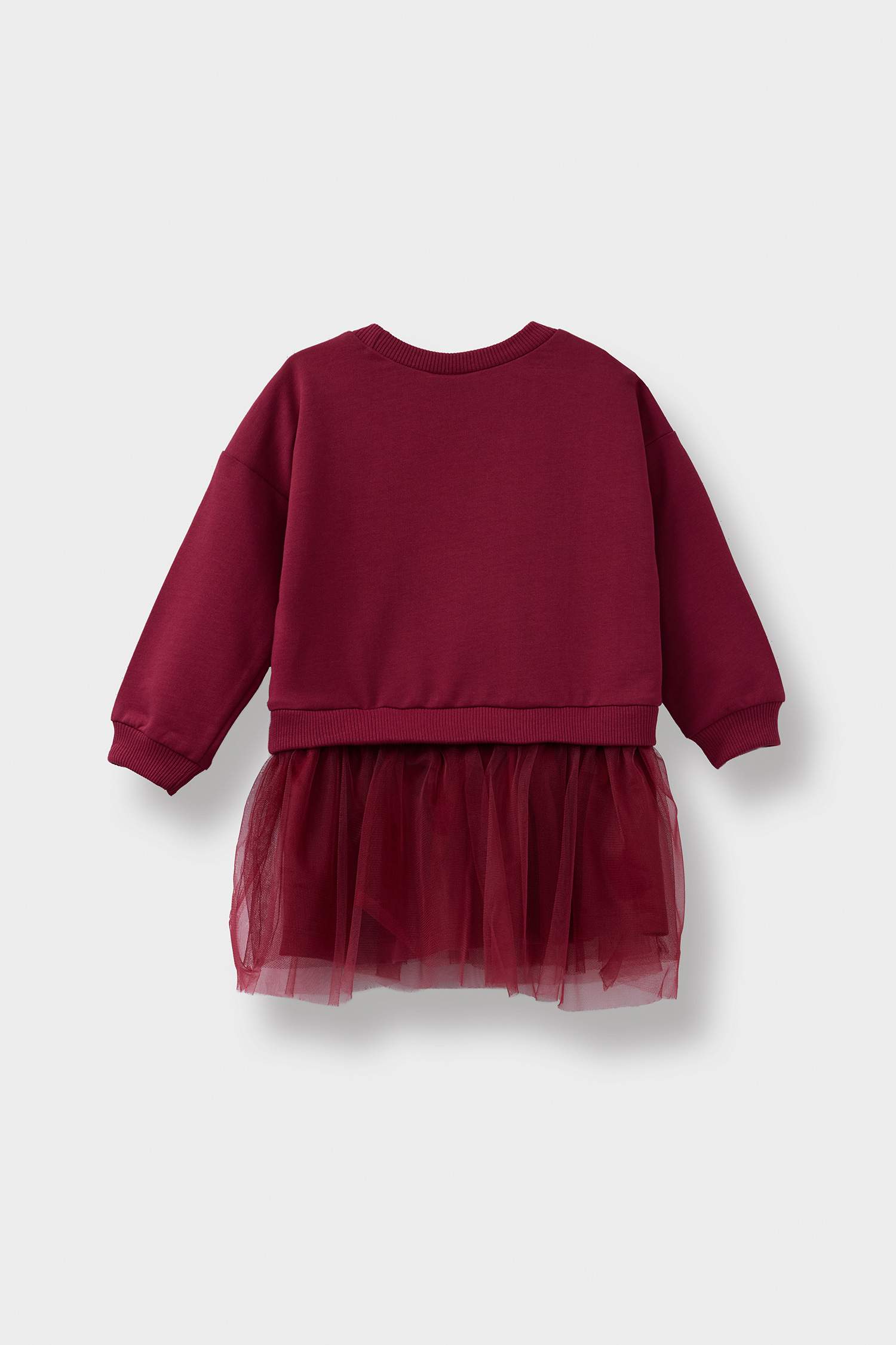 Kız Bebek Baskılı Okul Uzun Kollu Tül Elbise