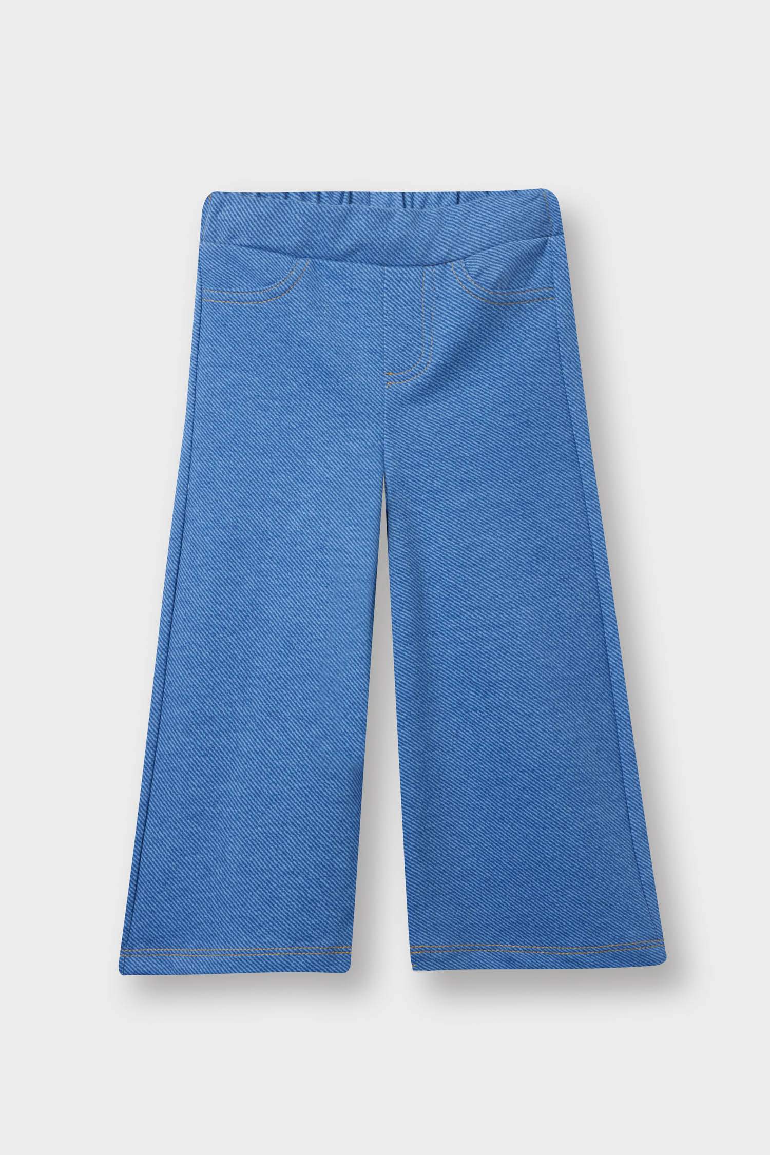 Baby Girl Wide Leg Denim Look Trousers